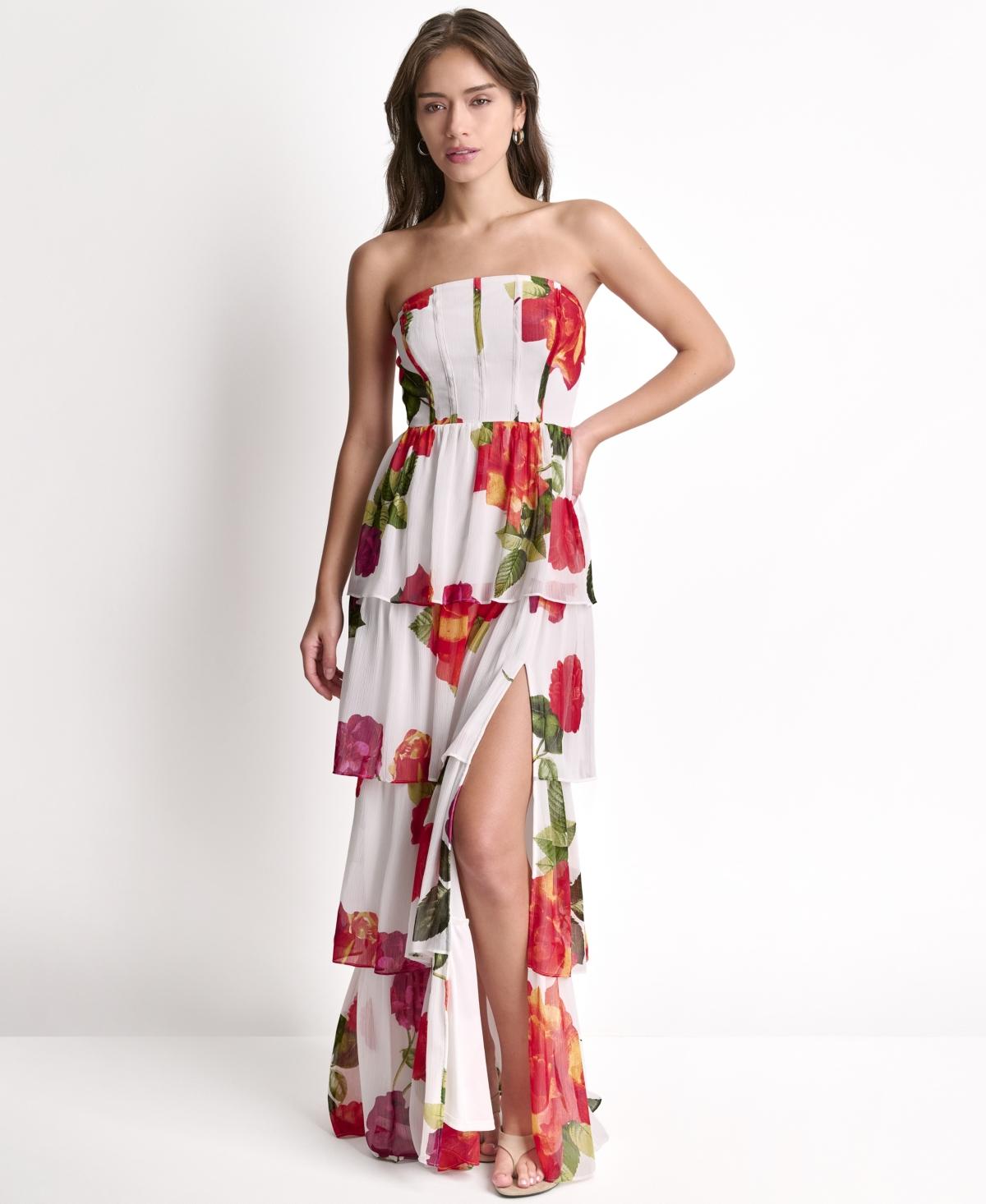 strapless open back dress Zia Wine Red Off The Shoulder Dress main image 1