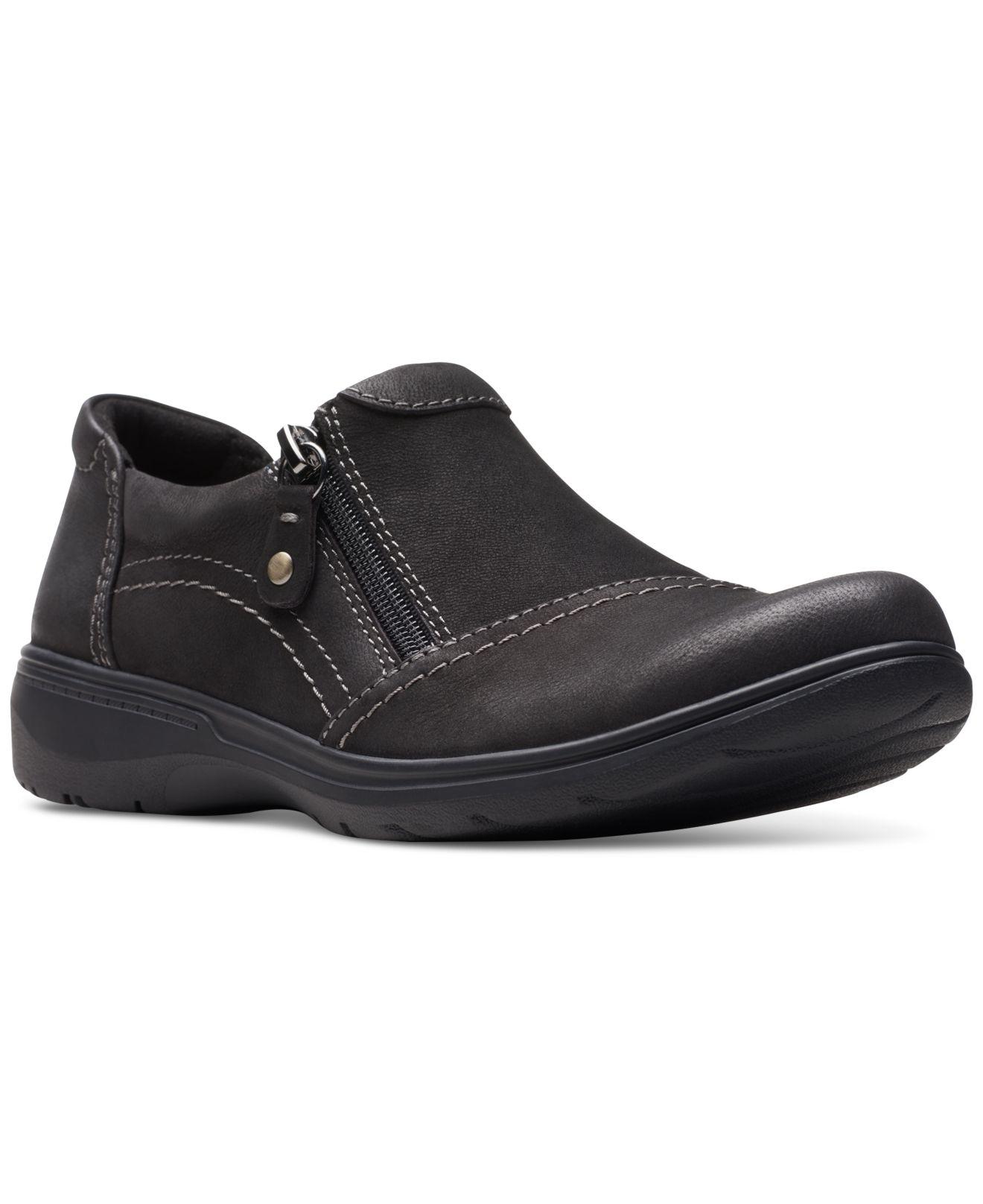 Clarks Carleigh Ray Round-toe Side-zip Shoes in Black | Lyst