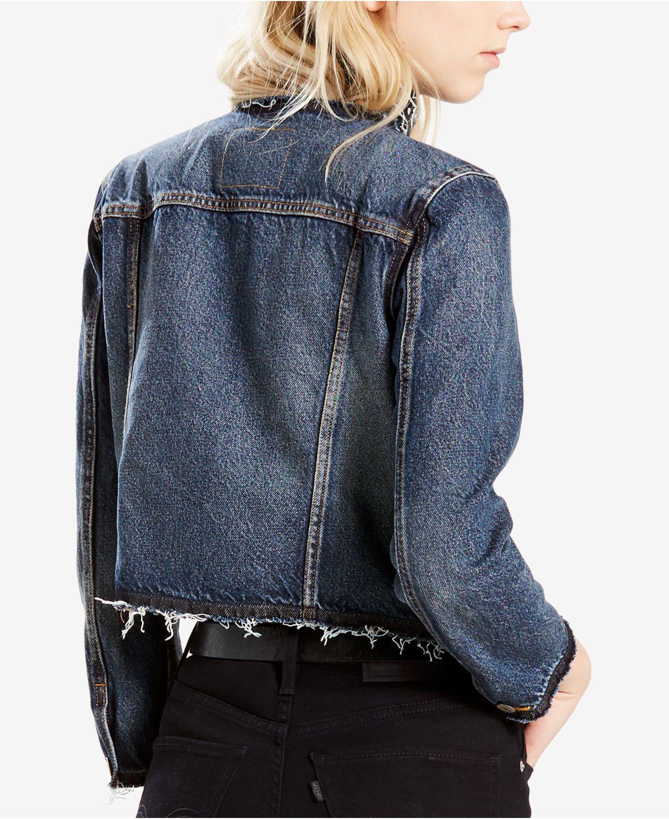 levis cut off denim jacket