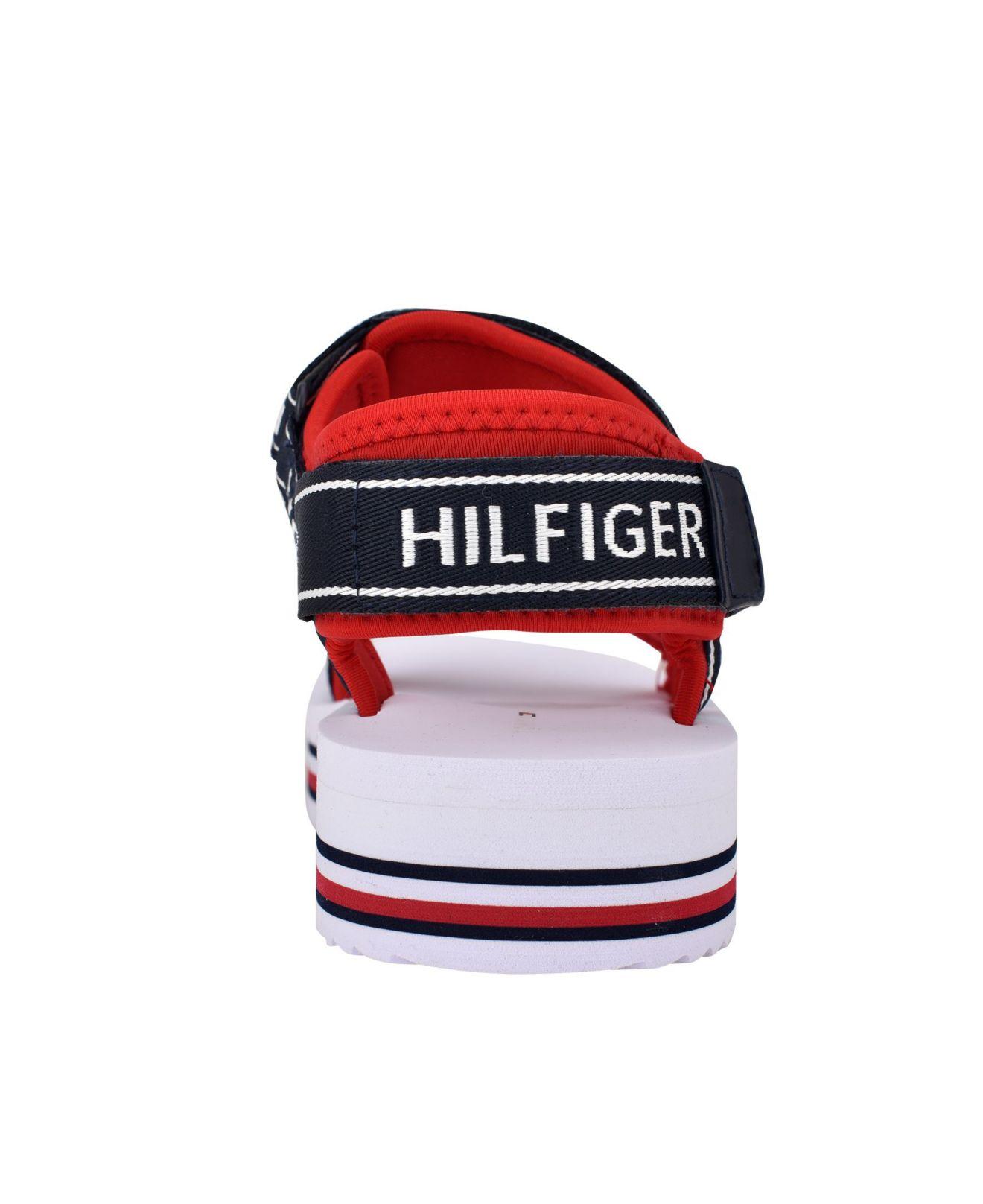 Tommy Hilfiger Olly Red Hook and Loop Rounded Toe Cozy Fashion