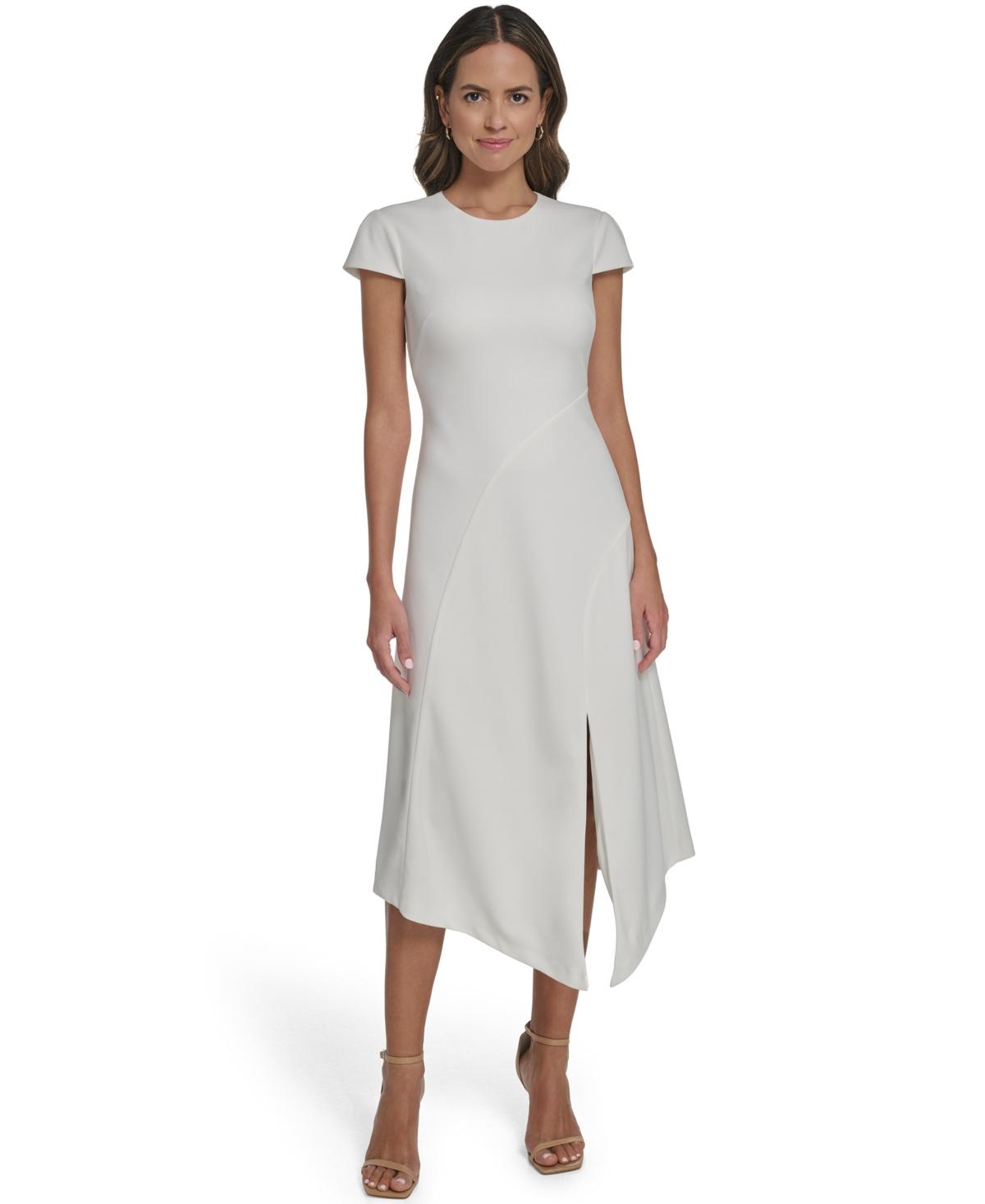vince camuto ruched asymmetric laguna crepe dress AllSaints
