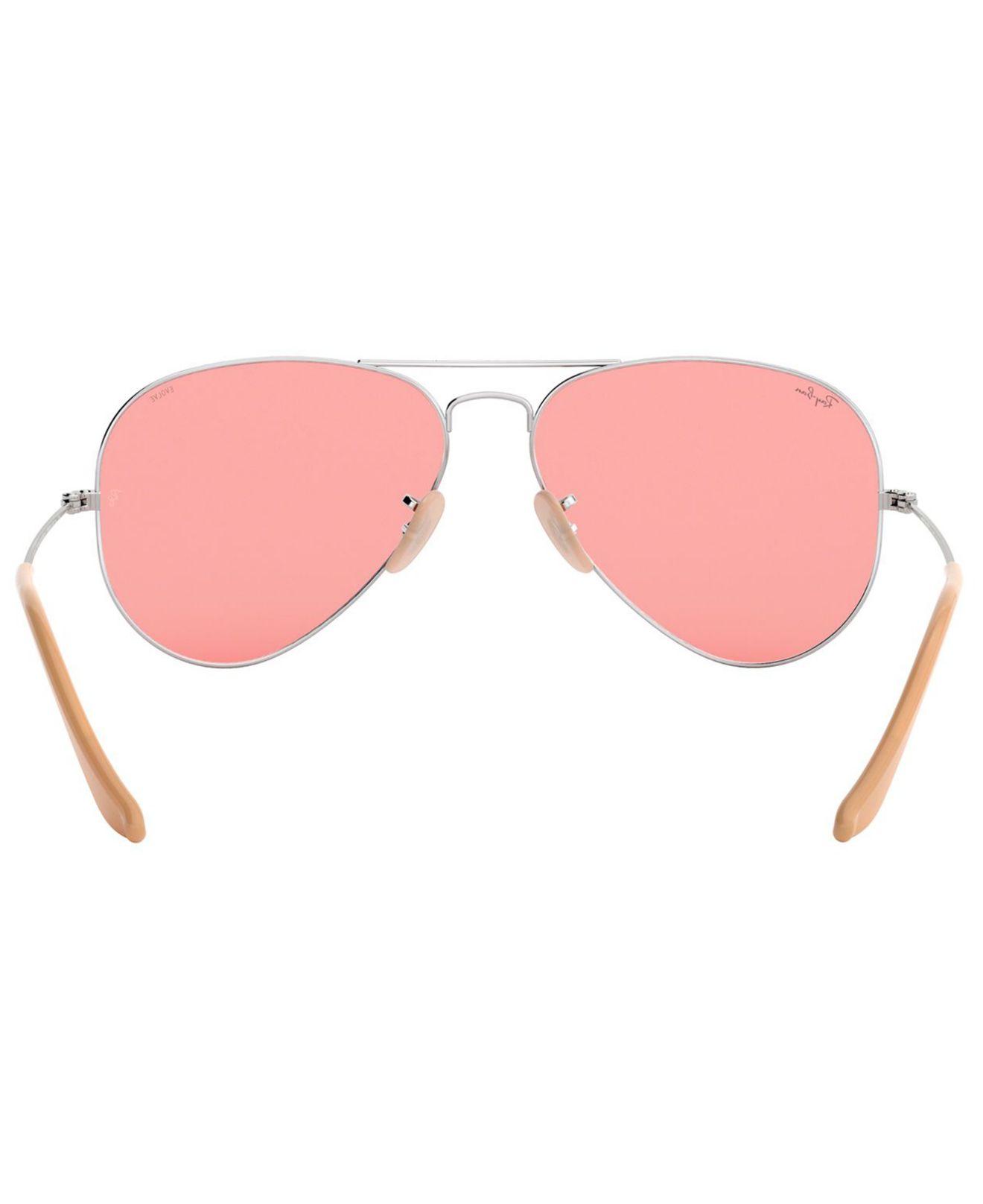 RayBan Rb3025 Aviator Sunglasses in Silver/Pink (Pink) Save 1 Lyst