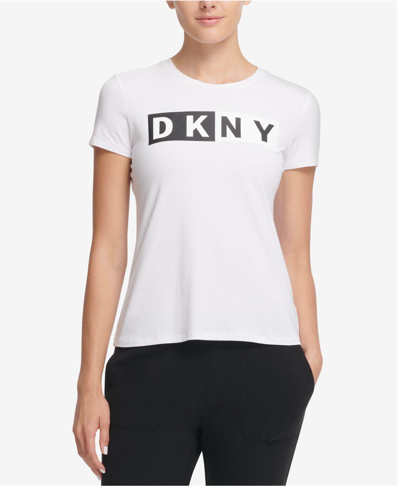 DKNY Denim Twotone Logo Tee in White Save 64 Lyst
