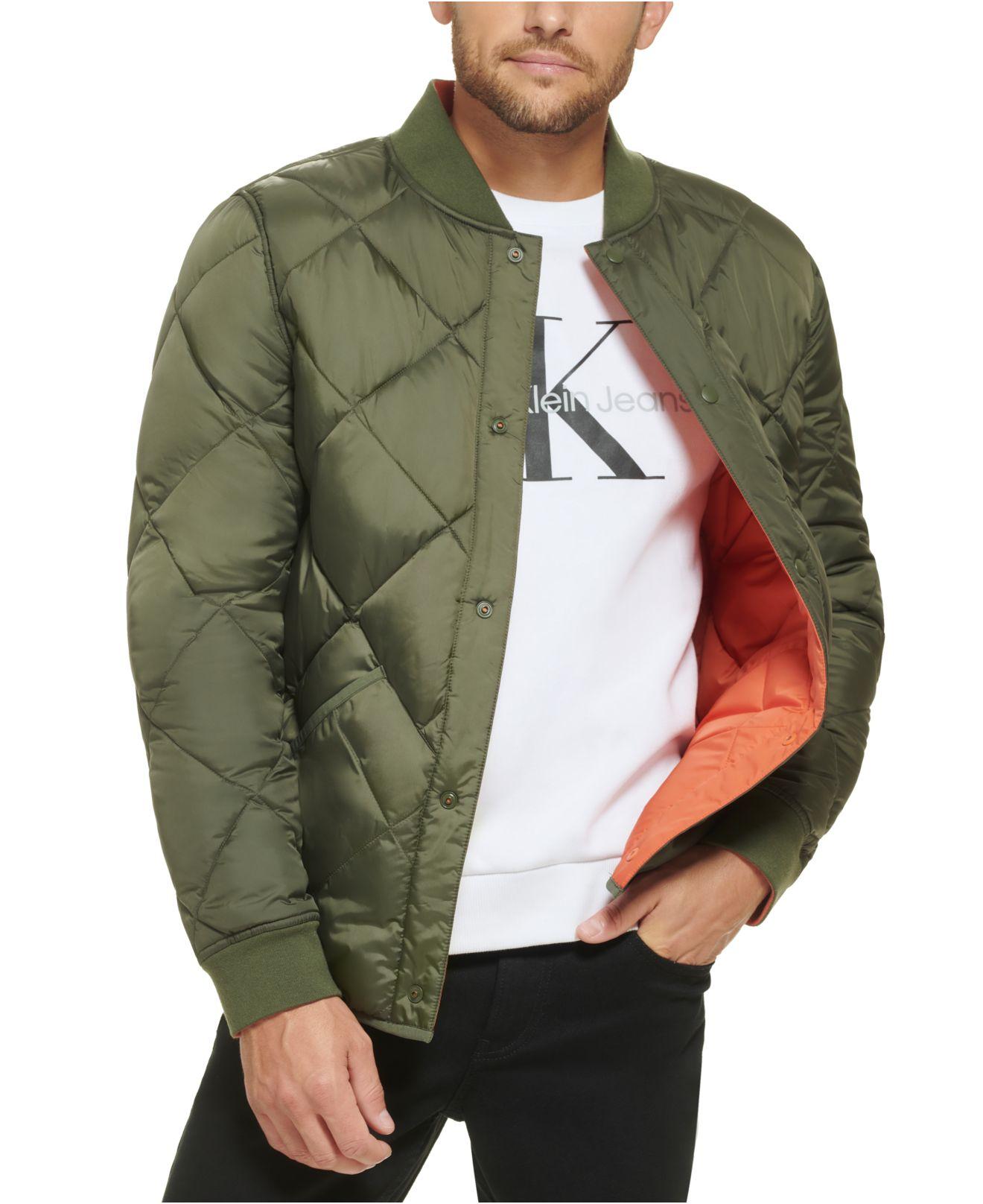 Calvin Klein Reversible Quilted Jacket in Green for Men | Lyst