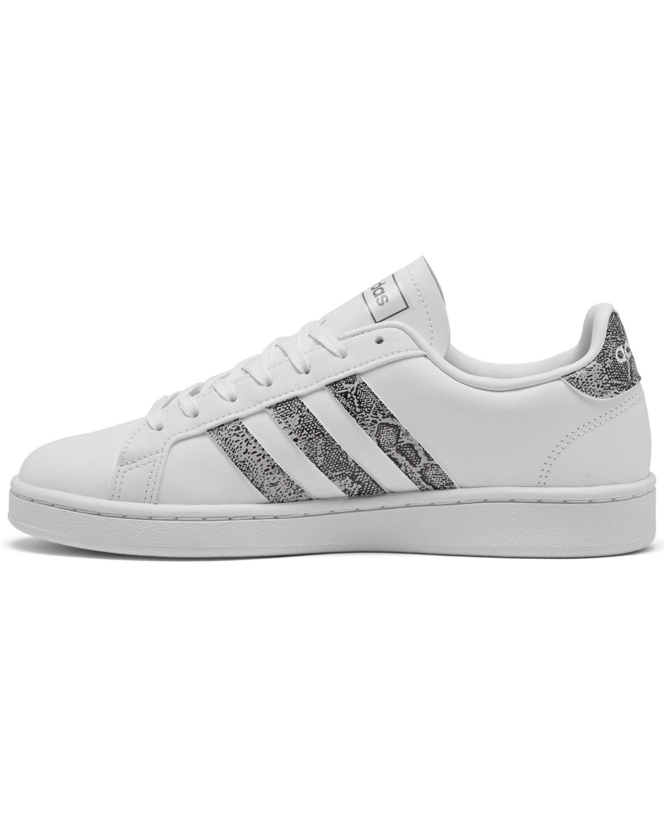 adidas Leather Originals Grand Court Snake Casual Sneakers From Finish Line  - Lyst