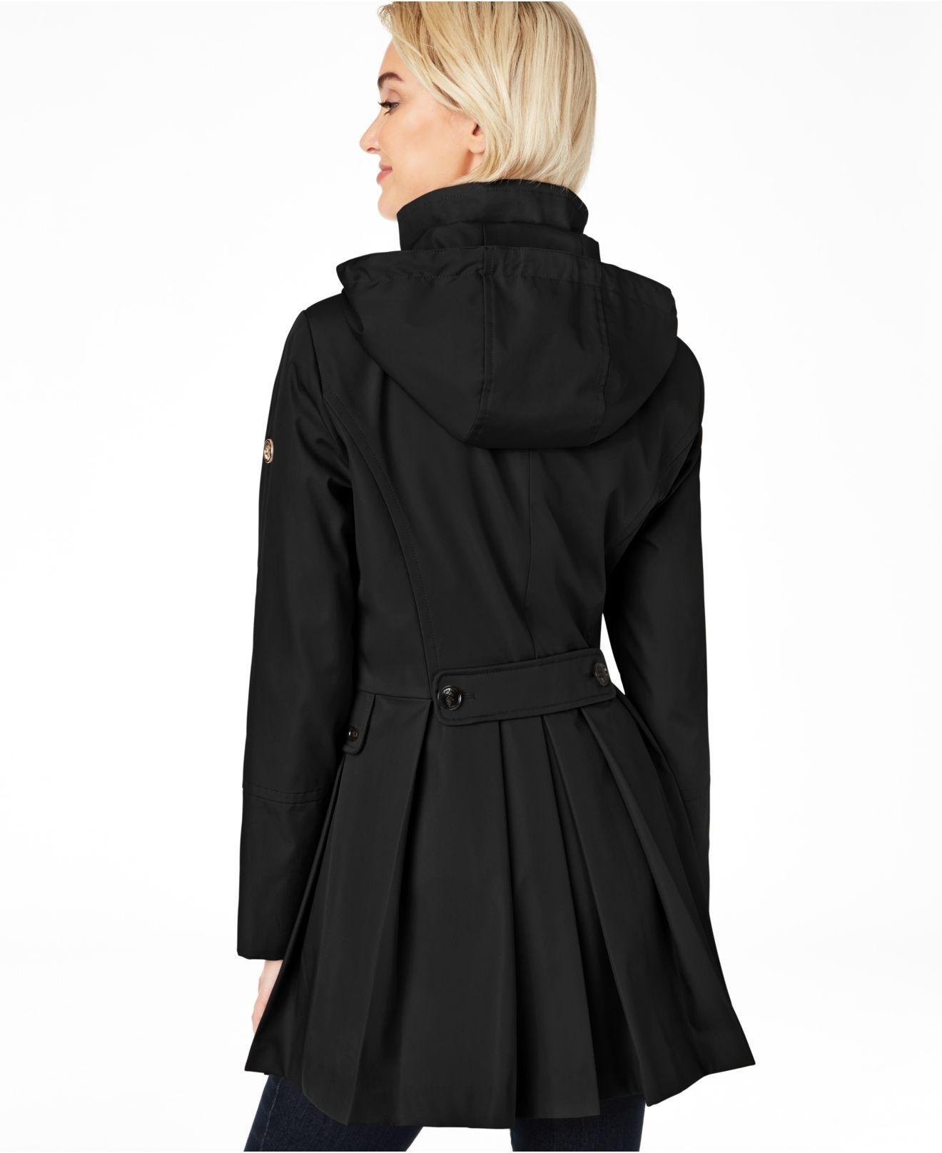 Klein Water Hooded Skirted Raincoat in Black | Lyst