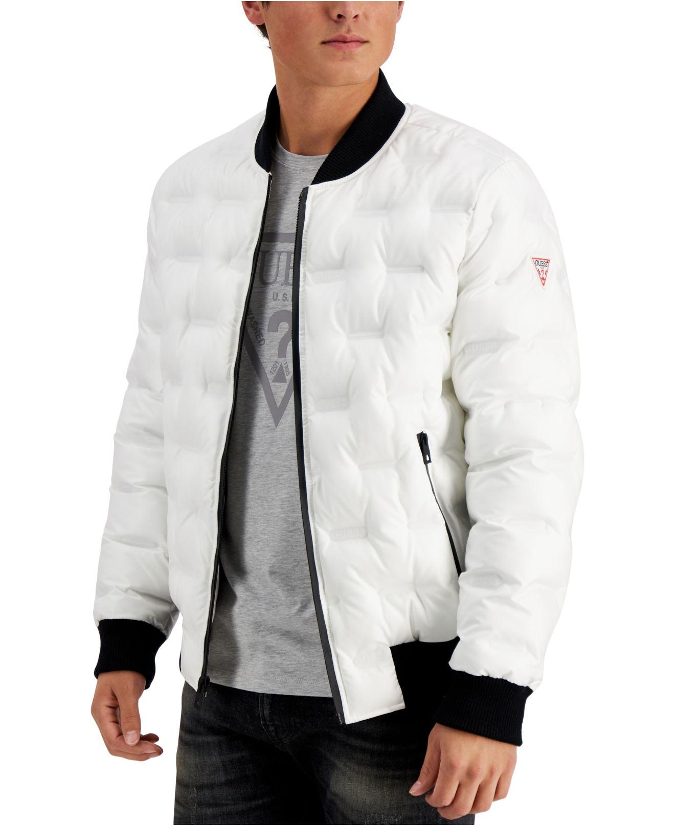 guess puffer bomber jacket