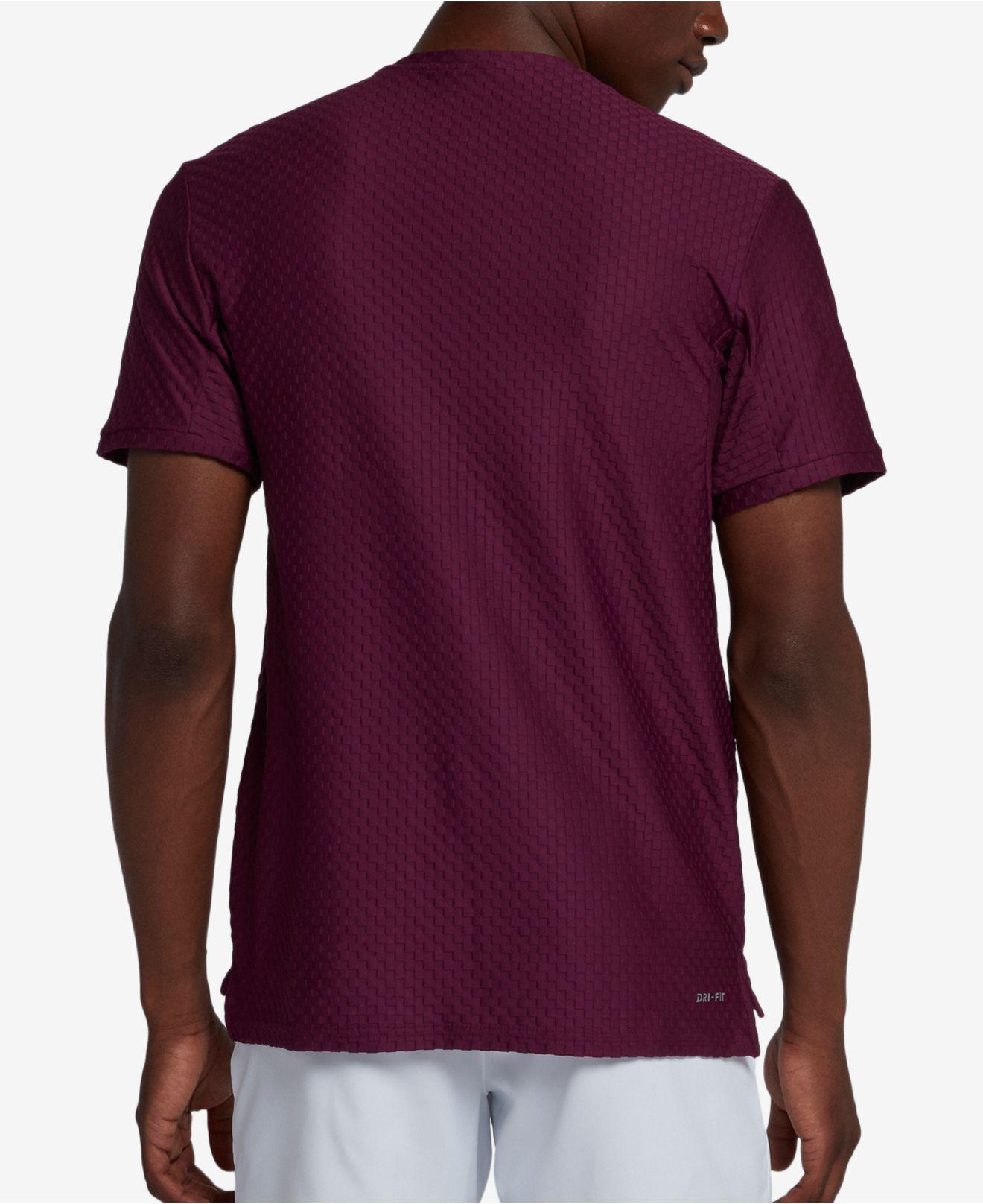 Nike Synthetic Court Dri-fit Tennis T-shirt in Bordeaux (Purple) for Men |  Lyst