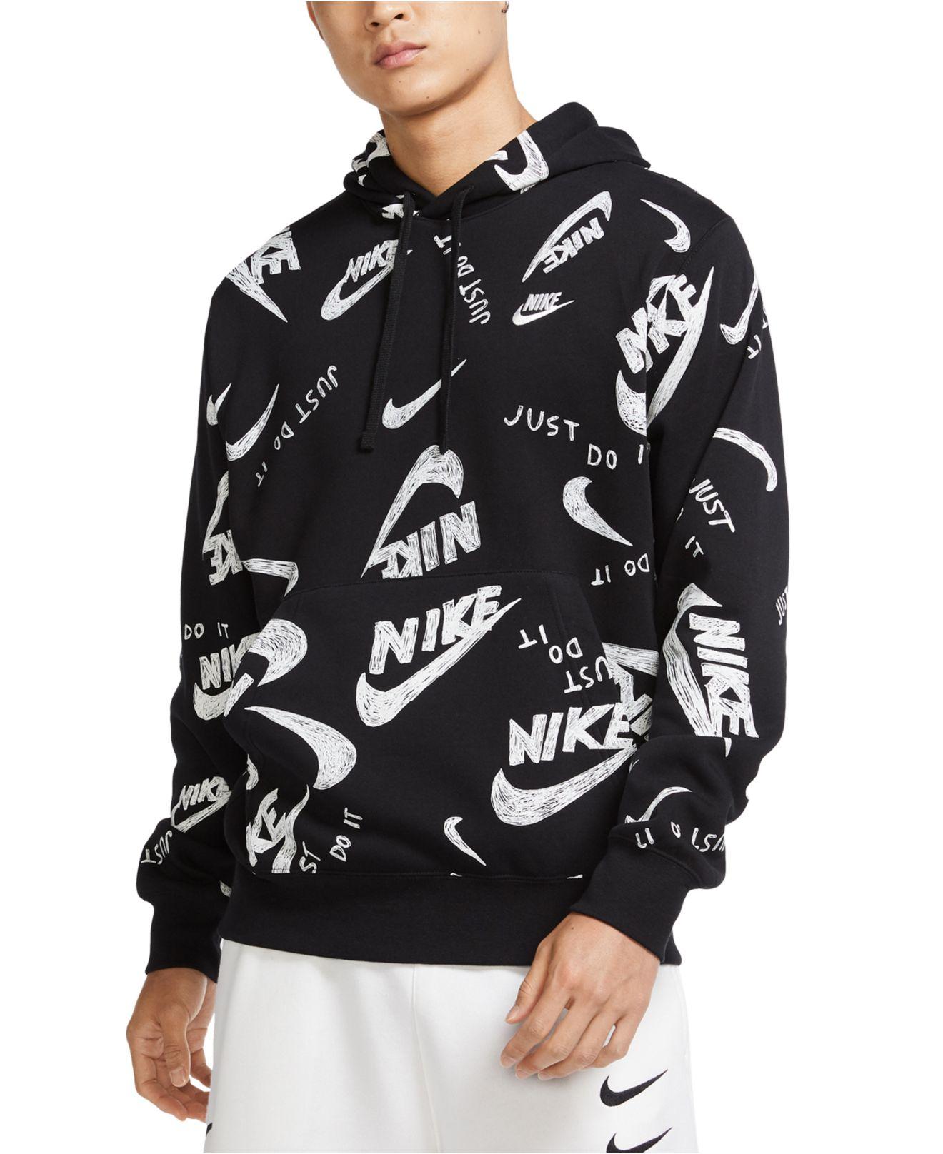 Nike Sportswear Club Logo-print Hoodie in Black for Men Lyst