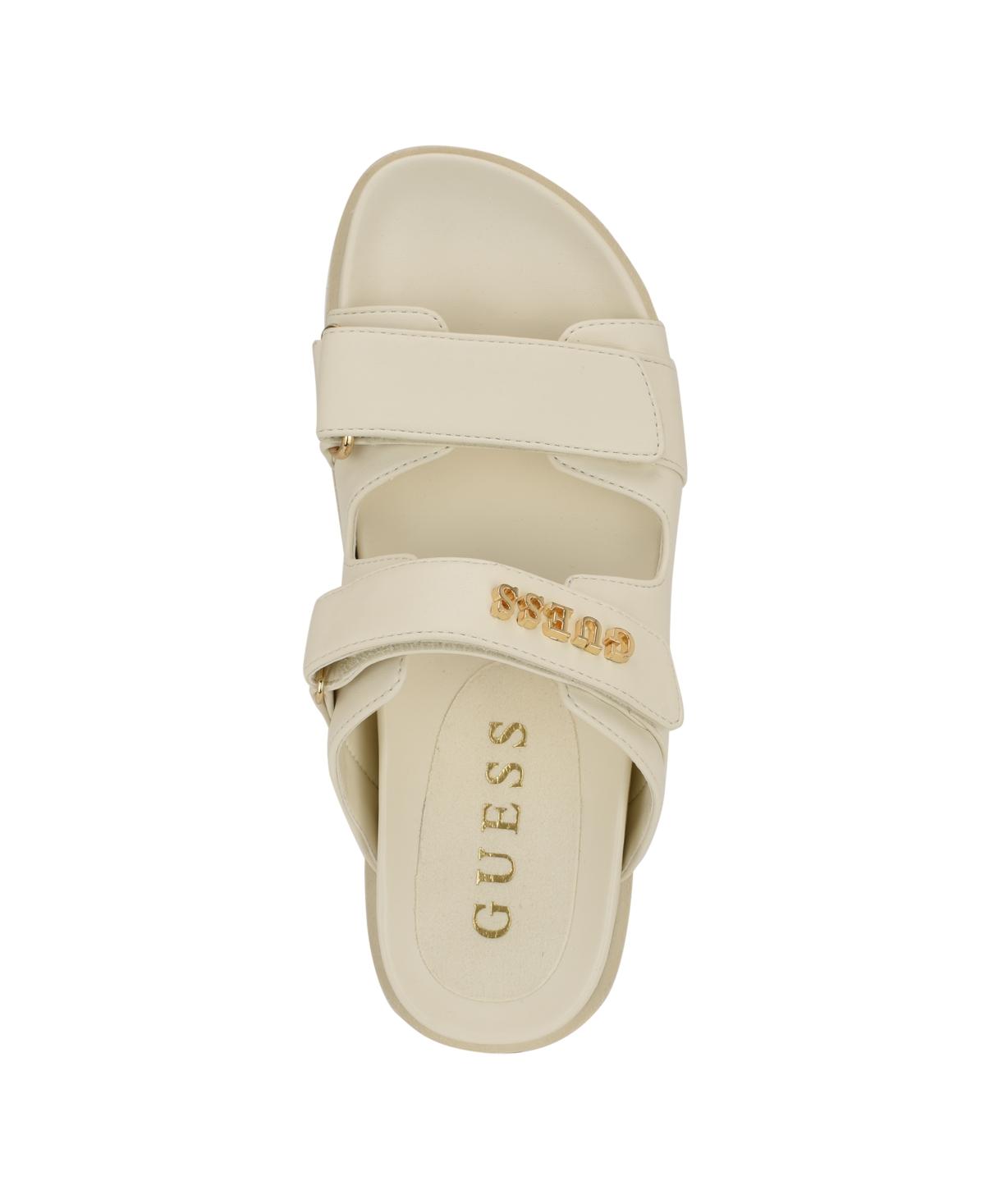 Guess Fabulon Two Strap Sporty Footbed Sandals in White | Lyst