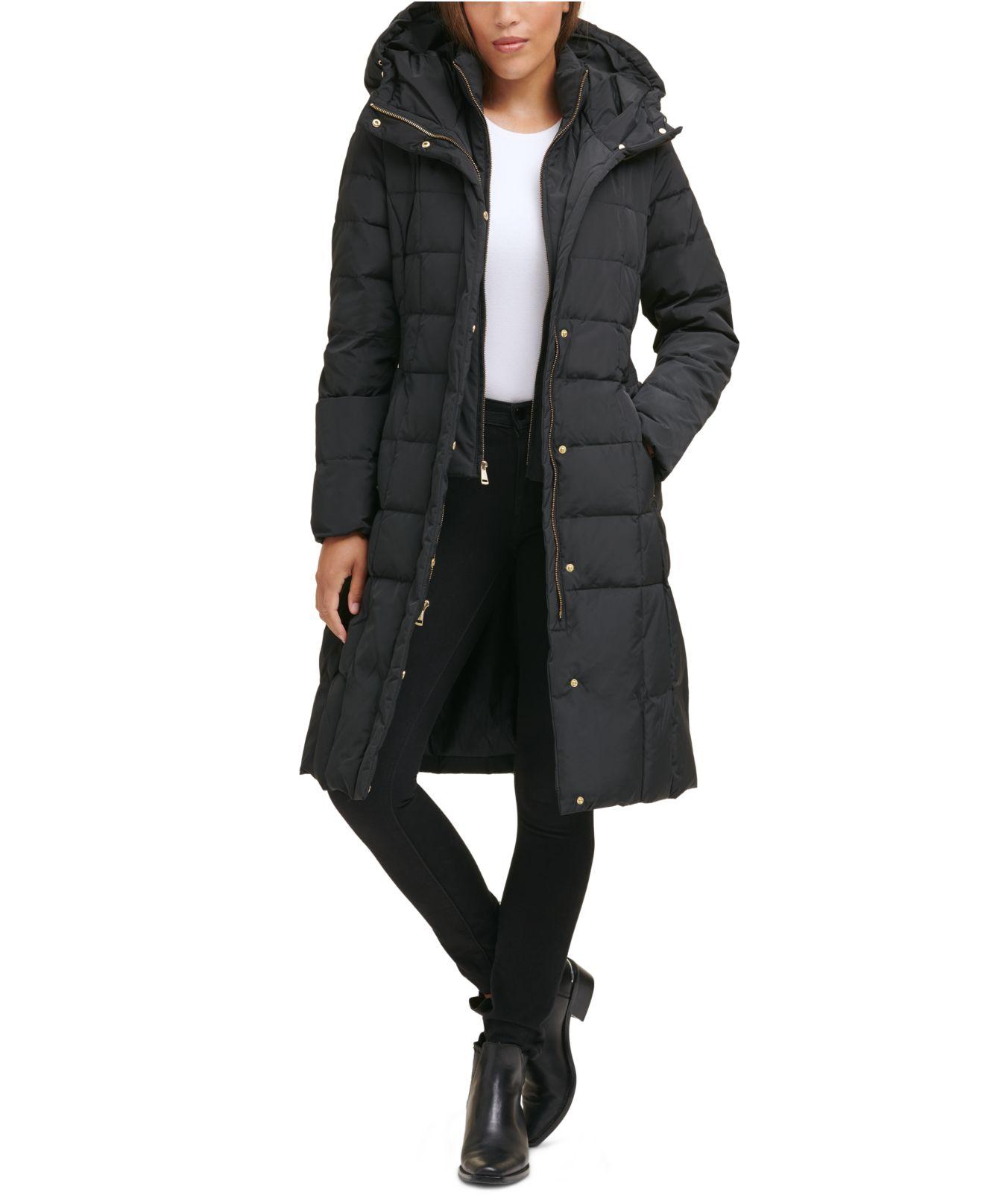 cole haan black puffer coat