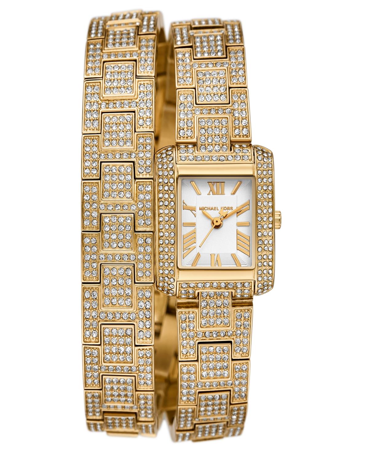 Michael Kors Petite Emery Pave Gold tone Double Wrap Watch in Metallic Lyst