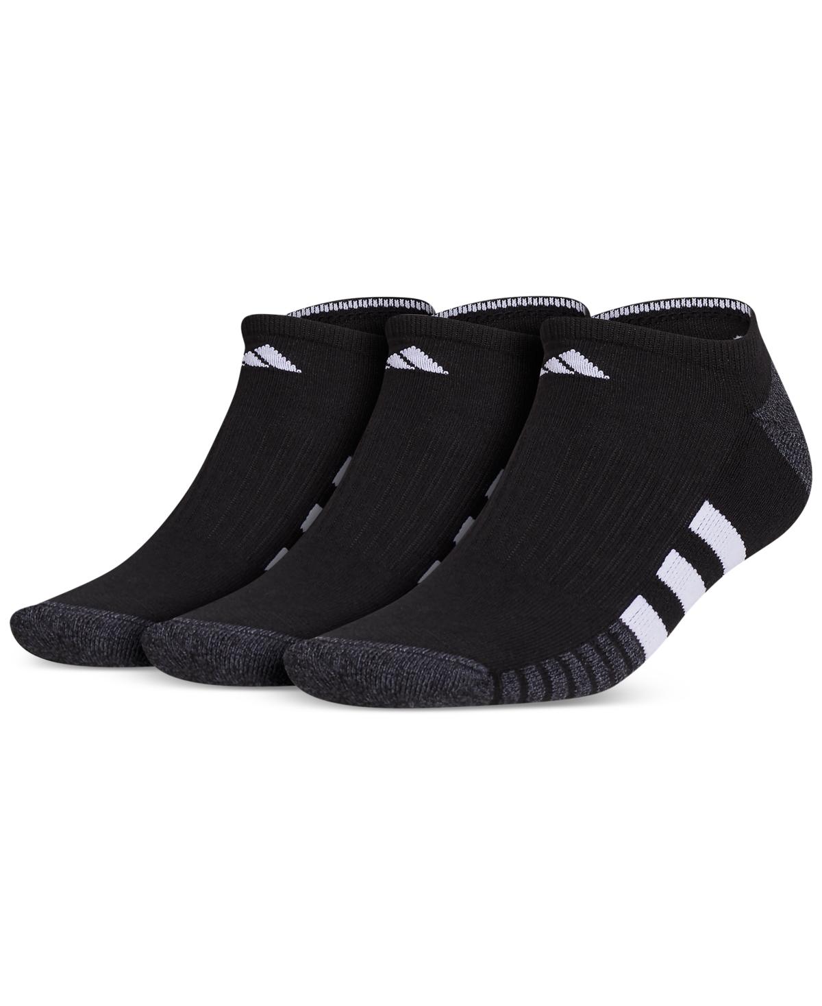 adidas 3-pk. Cushioned No-show Logo Socks in Black for Men