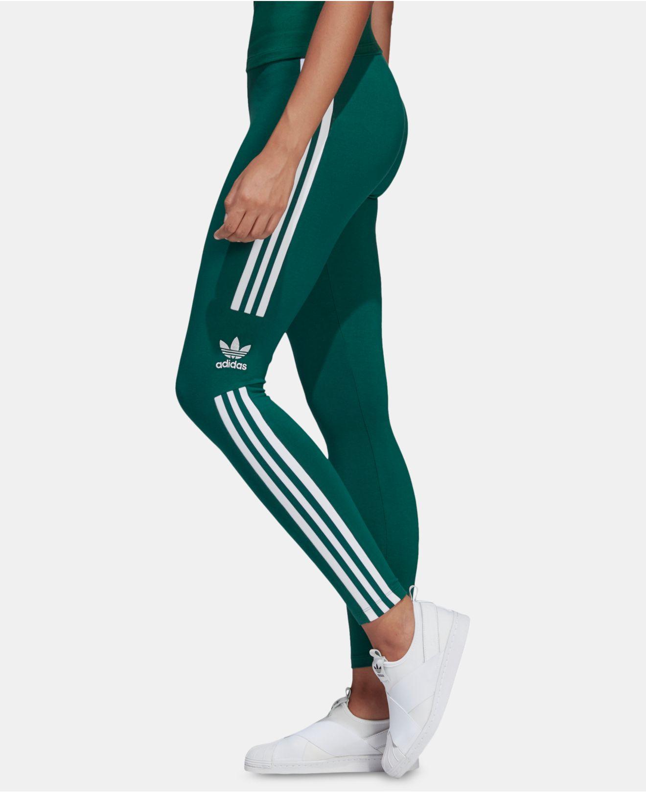 Lyst - adidas Originals Adicolor Three-stripe Leggings in Green