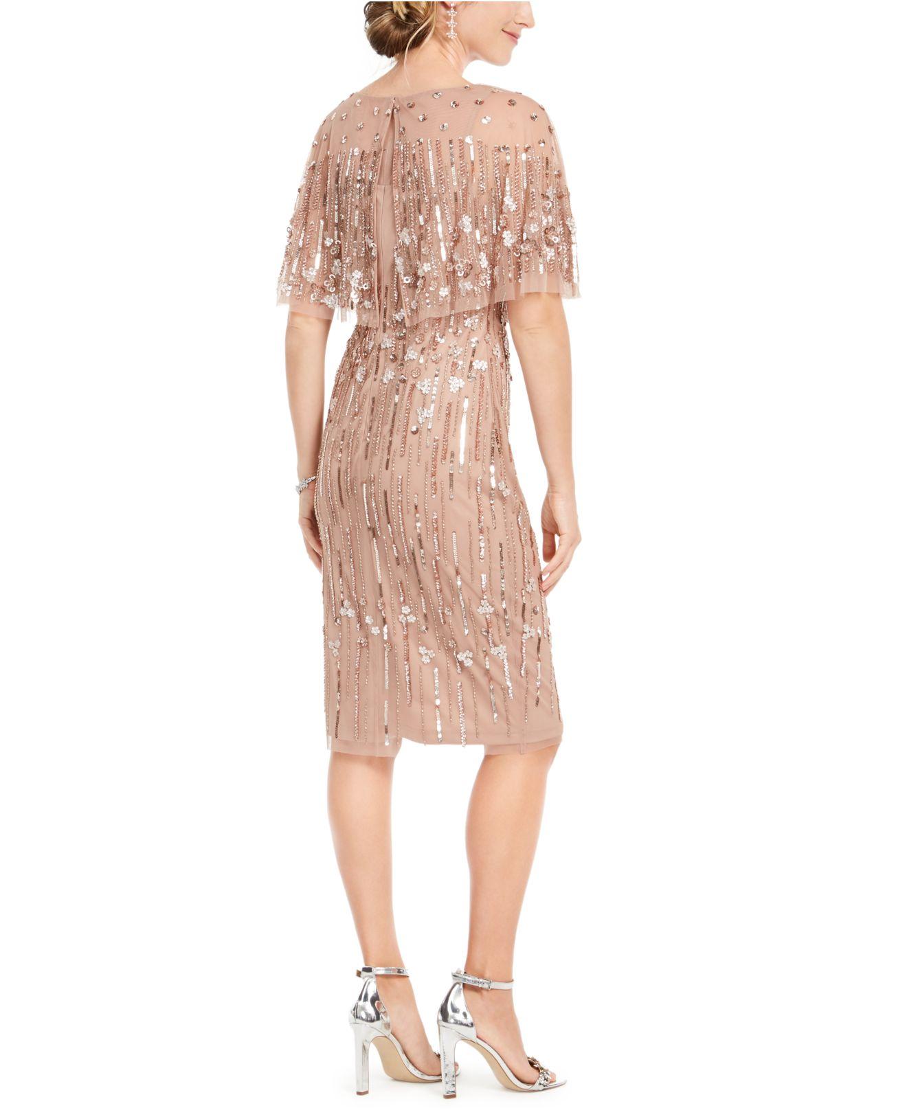 Adrianna Papell Synthetic Beaded Cape 