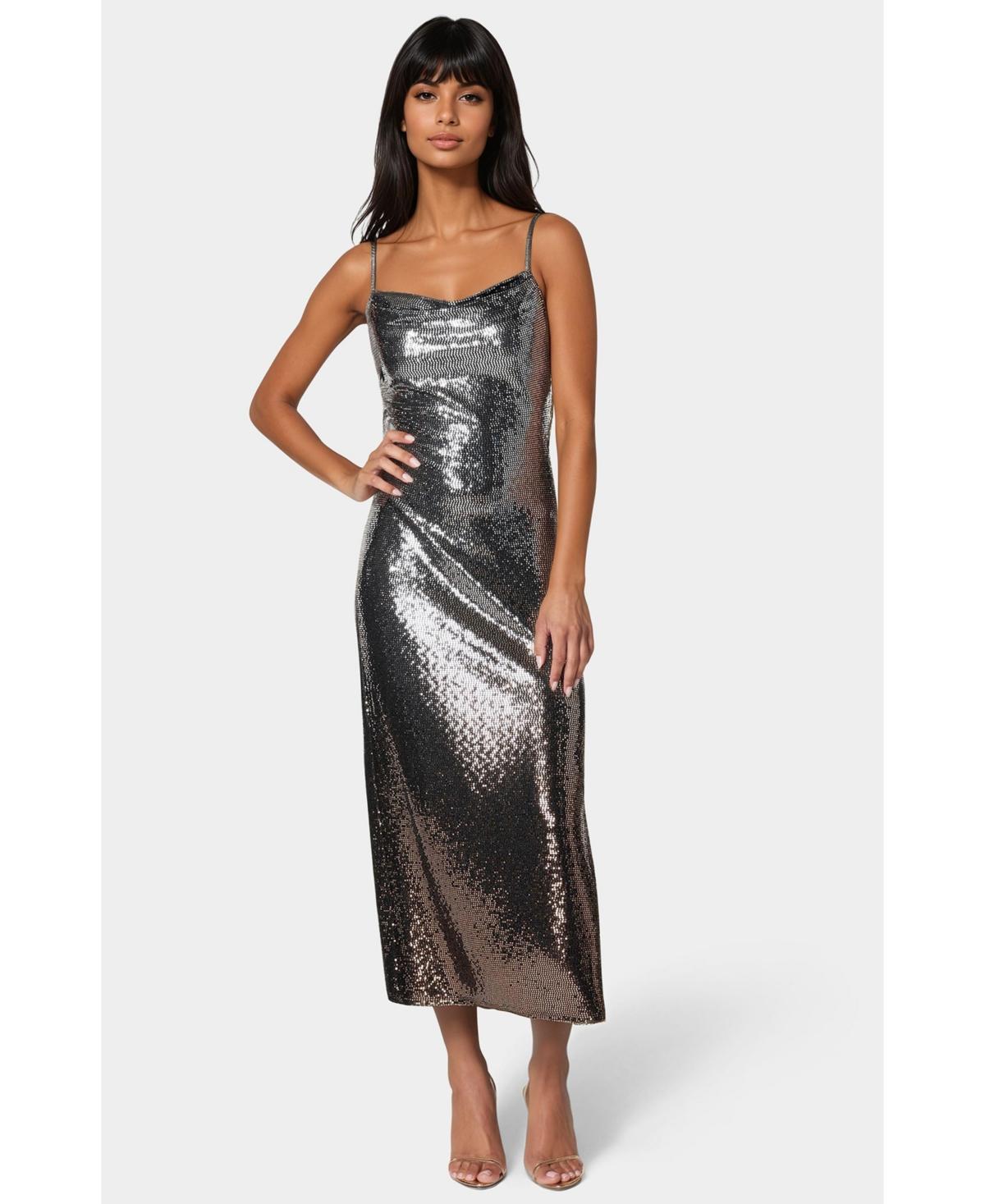 ombre slip dress Afterglow Satin Bias-Cut Maxi Pine Green / M cut fabric Long ombr dress with draped