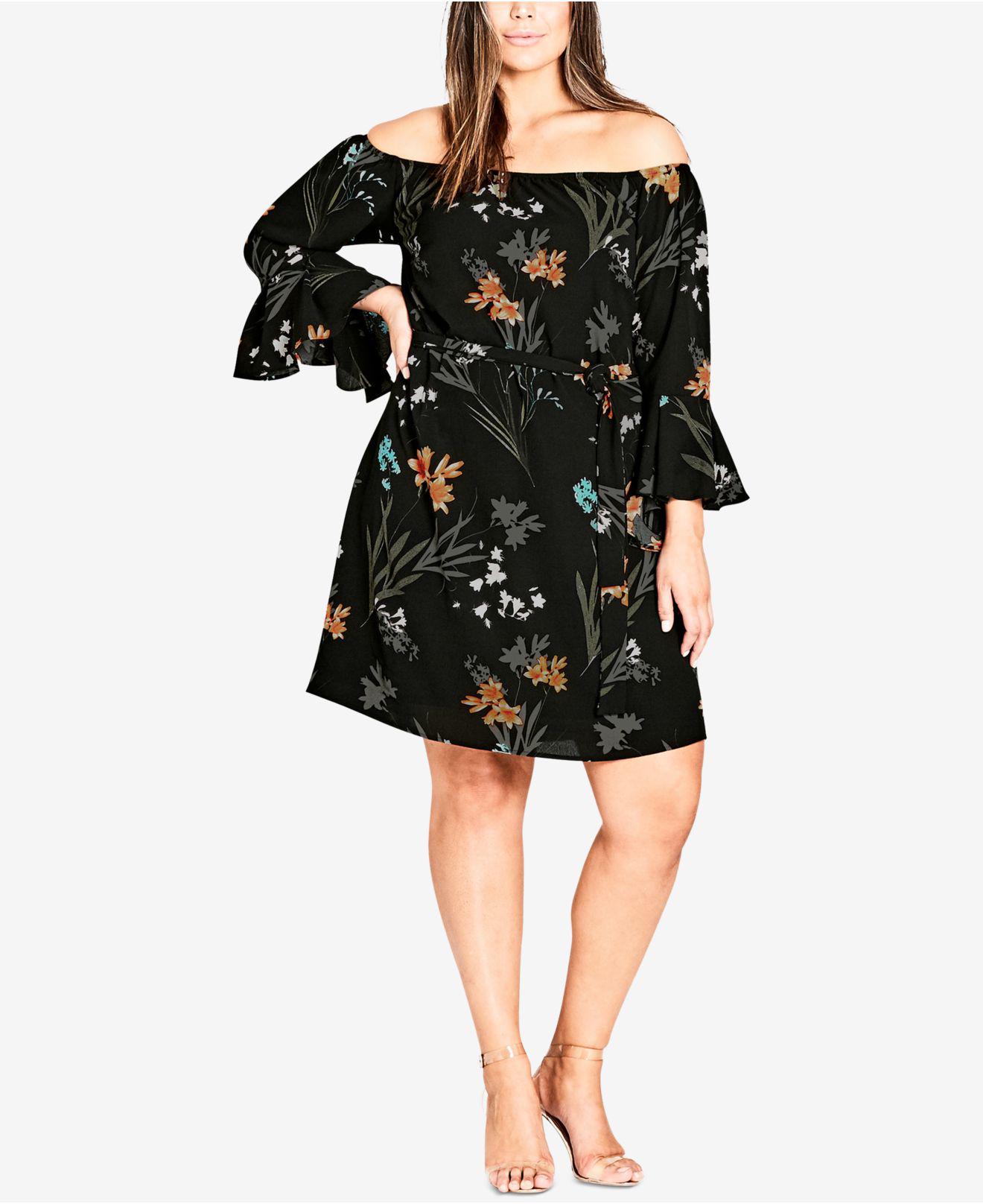 city chic off the shoulder dress