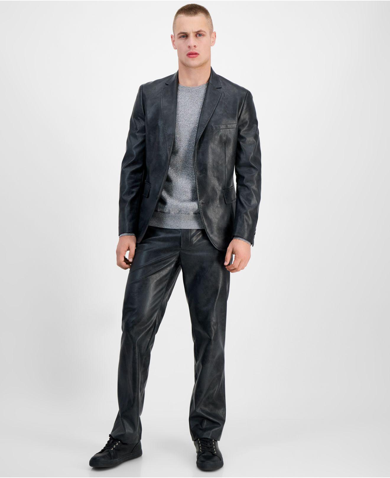 INC International Concepts Jonny Slimfit Fauxleather Suit Jacket