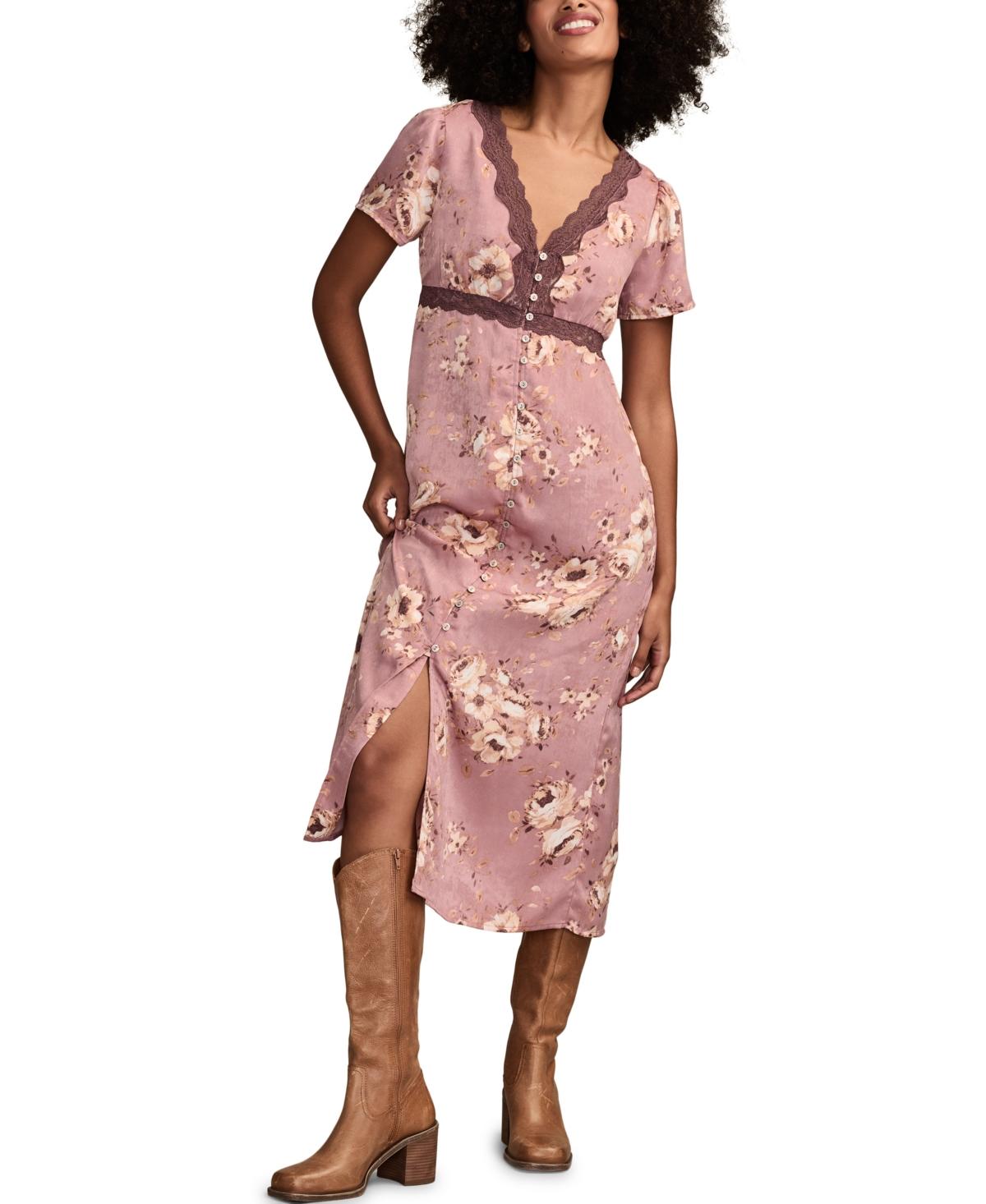 chinese dress ladies Floral LACE Trimmed Slip Dress at Amazon Women's Clothing store main image 0