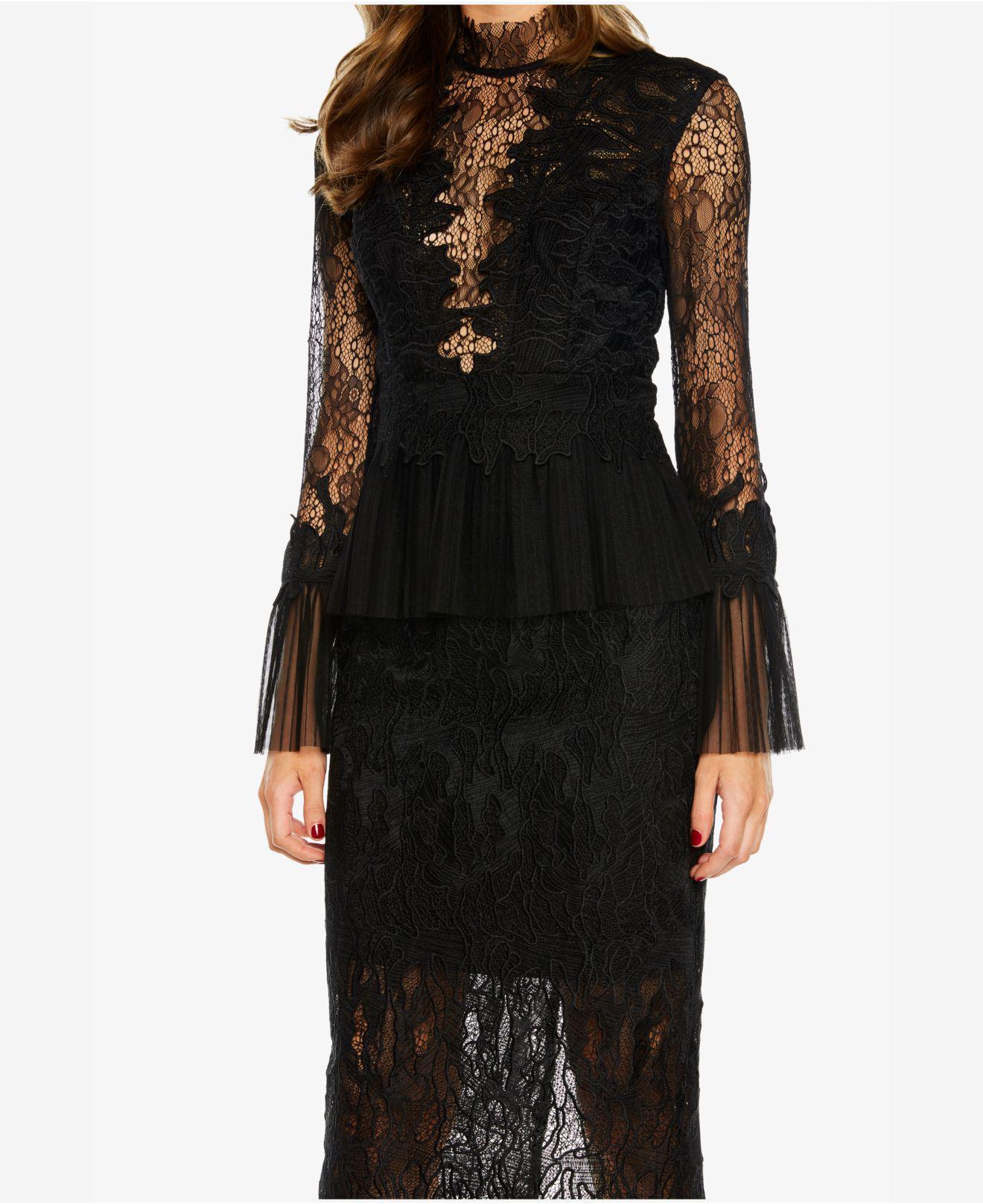 bardot lace sheath dress