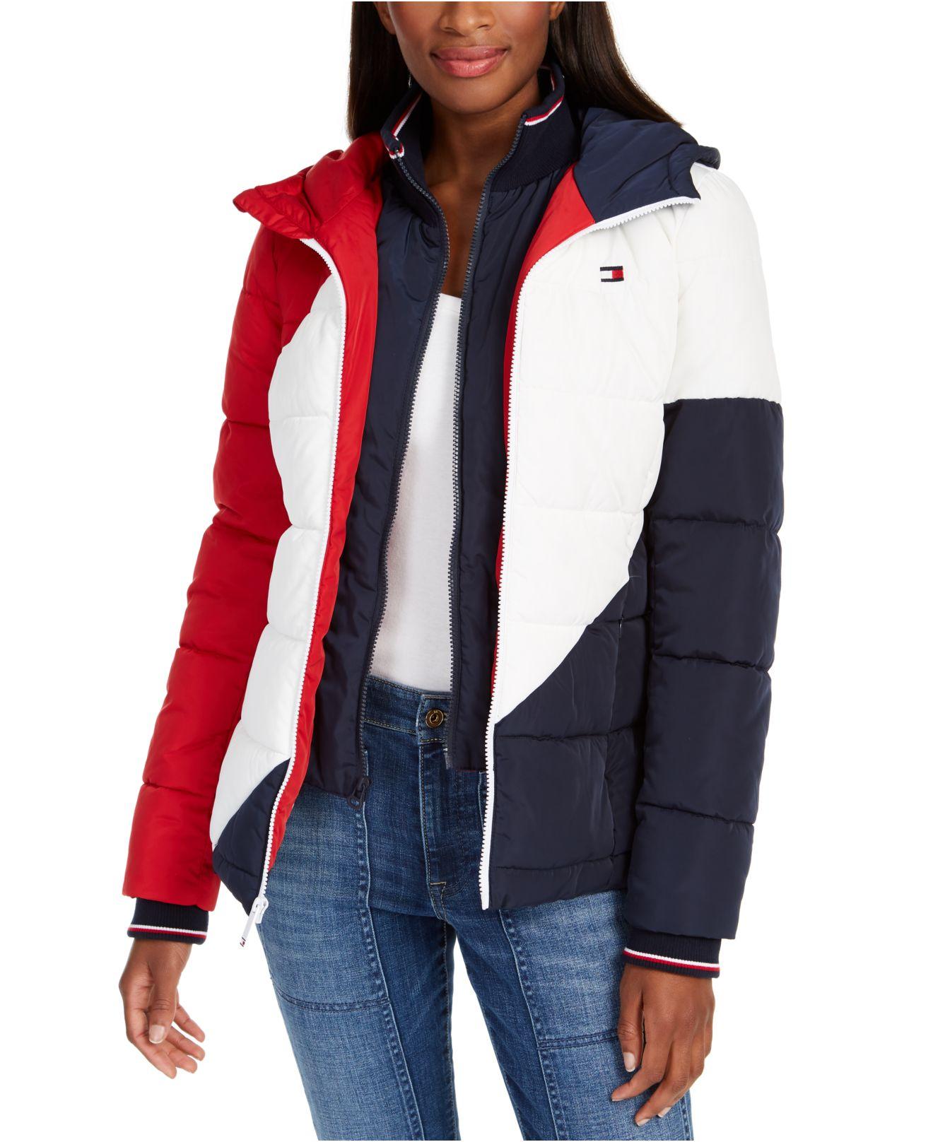 Tommy Hilfiger Womens Hooded Quilted Packable Jacket