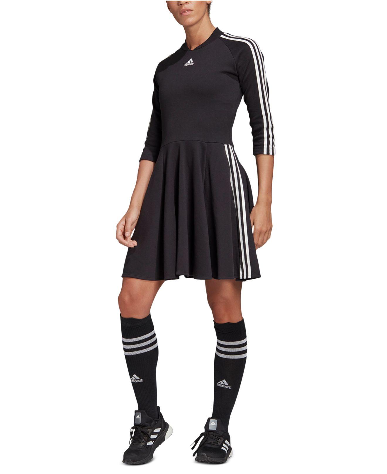 adidas Synthetic 3-stripe Pleated Dress 