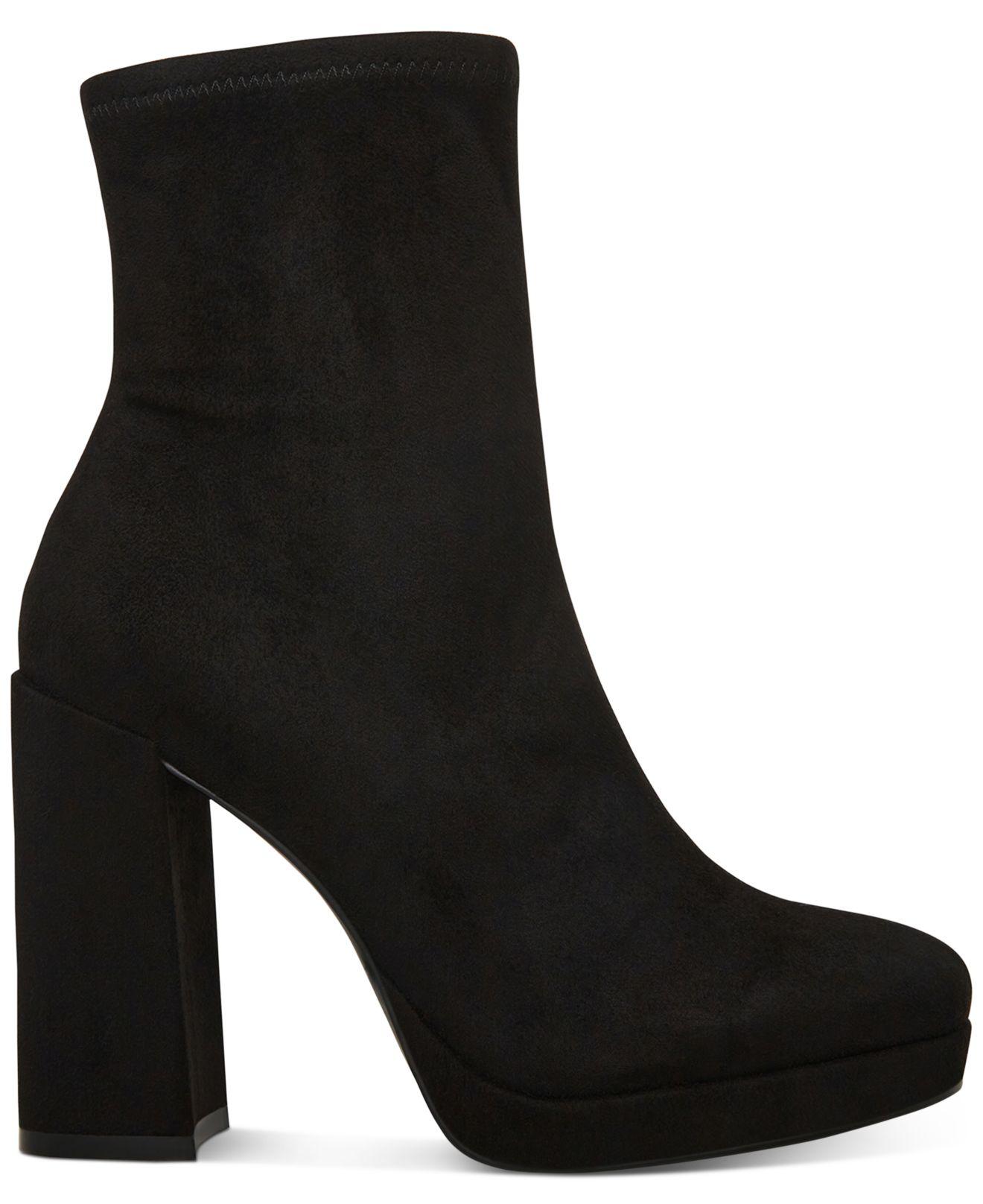 Steve Madden Macayla Platform Block-heel Booties in Black | Lyst