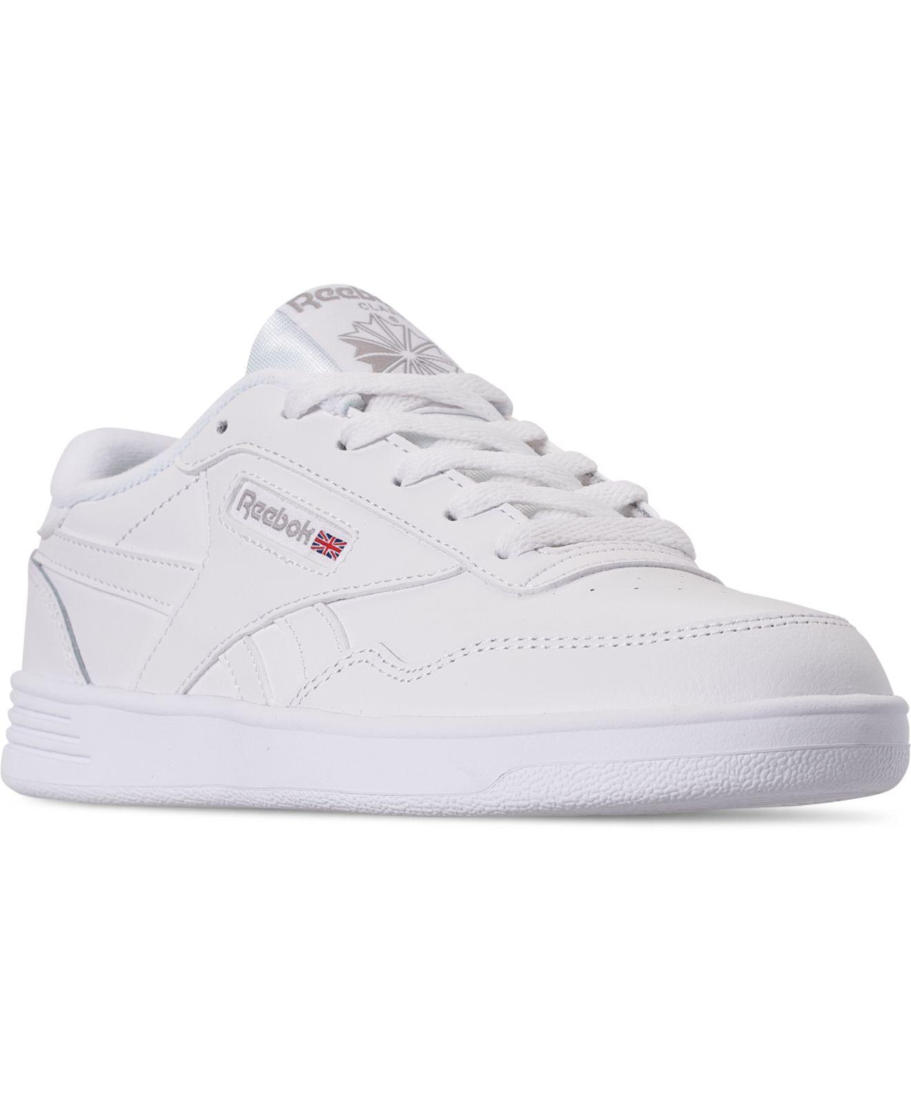 Reebok Leather Club Memt Casual Sneakers From Finish Line in White ...