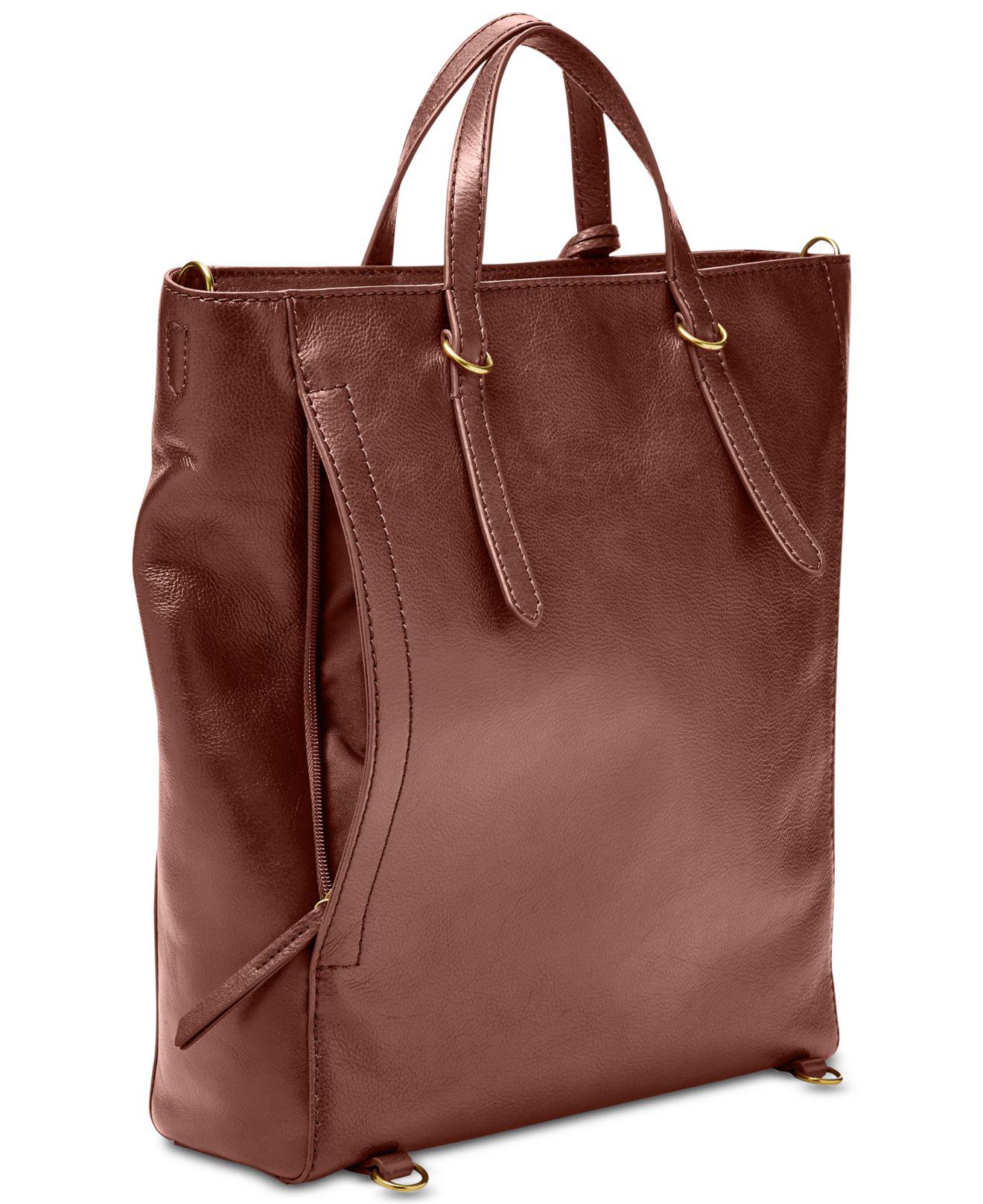 fossil camilla convertible large leather backpack