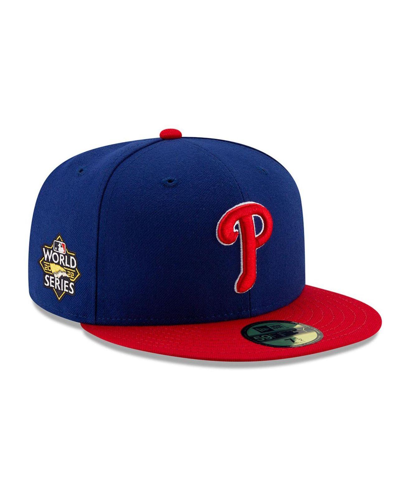 KTZ Royal, Red Philadelphia Phillies 2022 World Series Side Patch 59fifty  Fitted Hat in Blue for Men