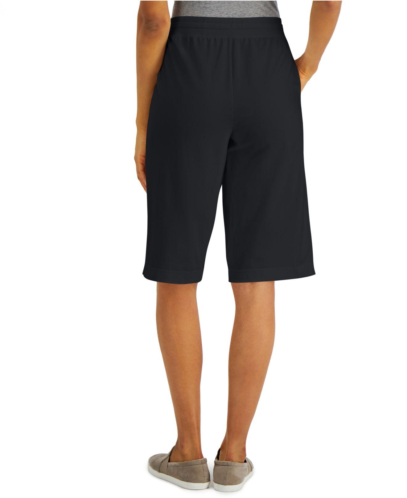 Karen Scott Cotton Knit Skimmer Shorts, Created For Macy's in Deep