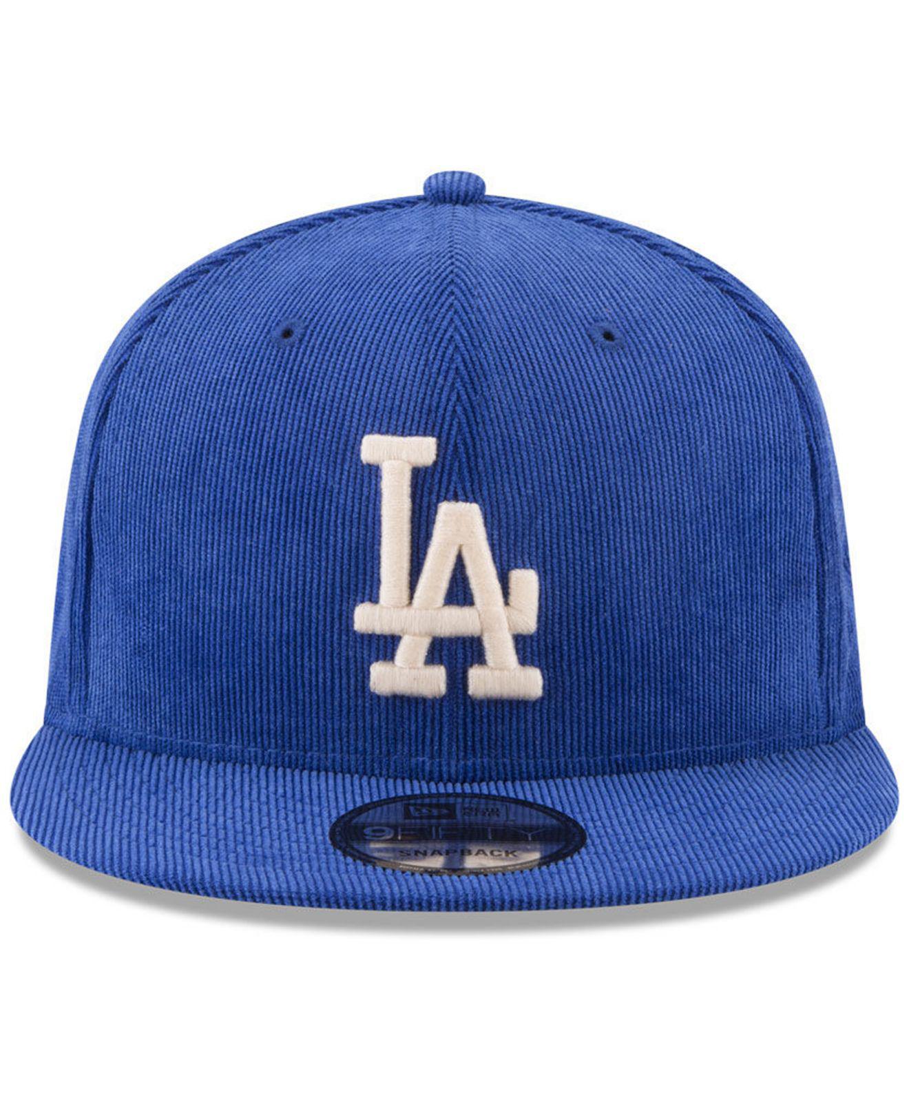 LA Dodgers navy New Era 9Fifty Snapback CORD Cap 
