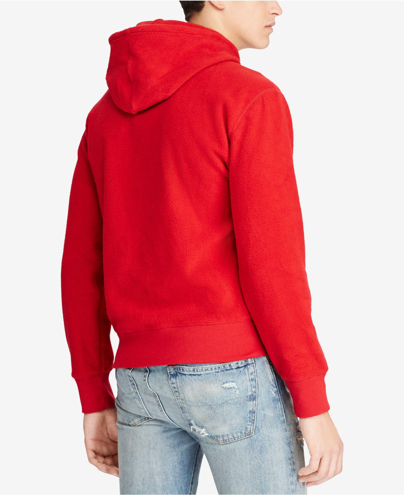 Polo Ralph Lauren Men's Graphic-print Fleece Hoodie in Red for Men - Lyst