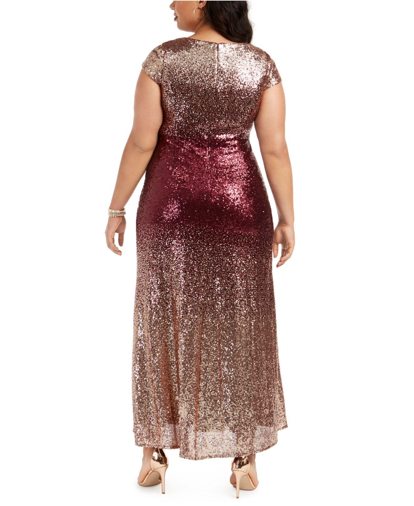 Plus Size Ombré Sequin Gown | Lyst