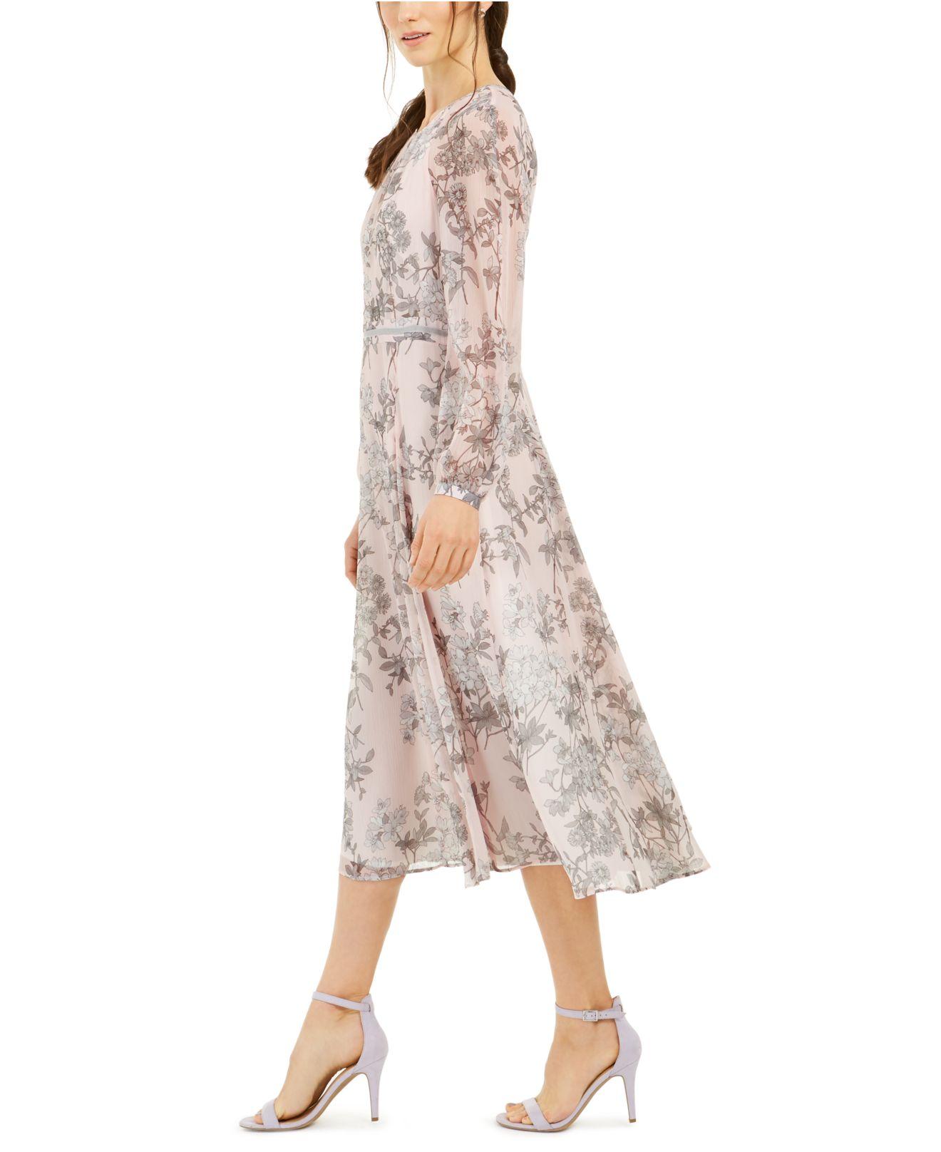 Tommy Hilfiger Diana Floral-print Chiffon Midi Dress, Created For Macy's |  Lyst