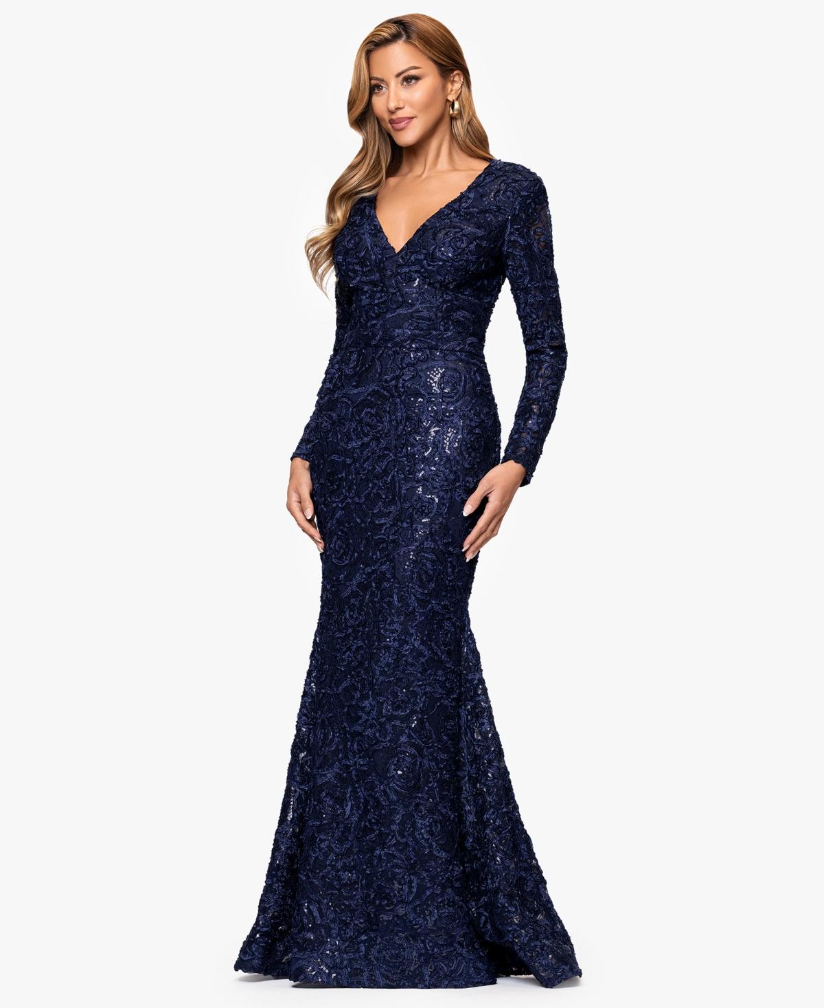 xscape long sleeve lace dress Xscape Macy's Plus Size Formal Wear Xscape Macy's Plus Size Ball Gowns  Xscape Long Sleeve Rose