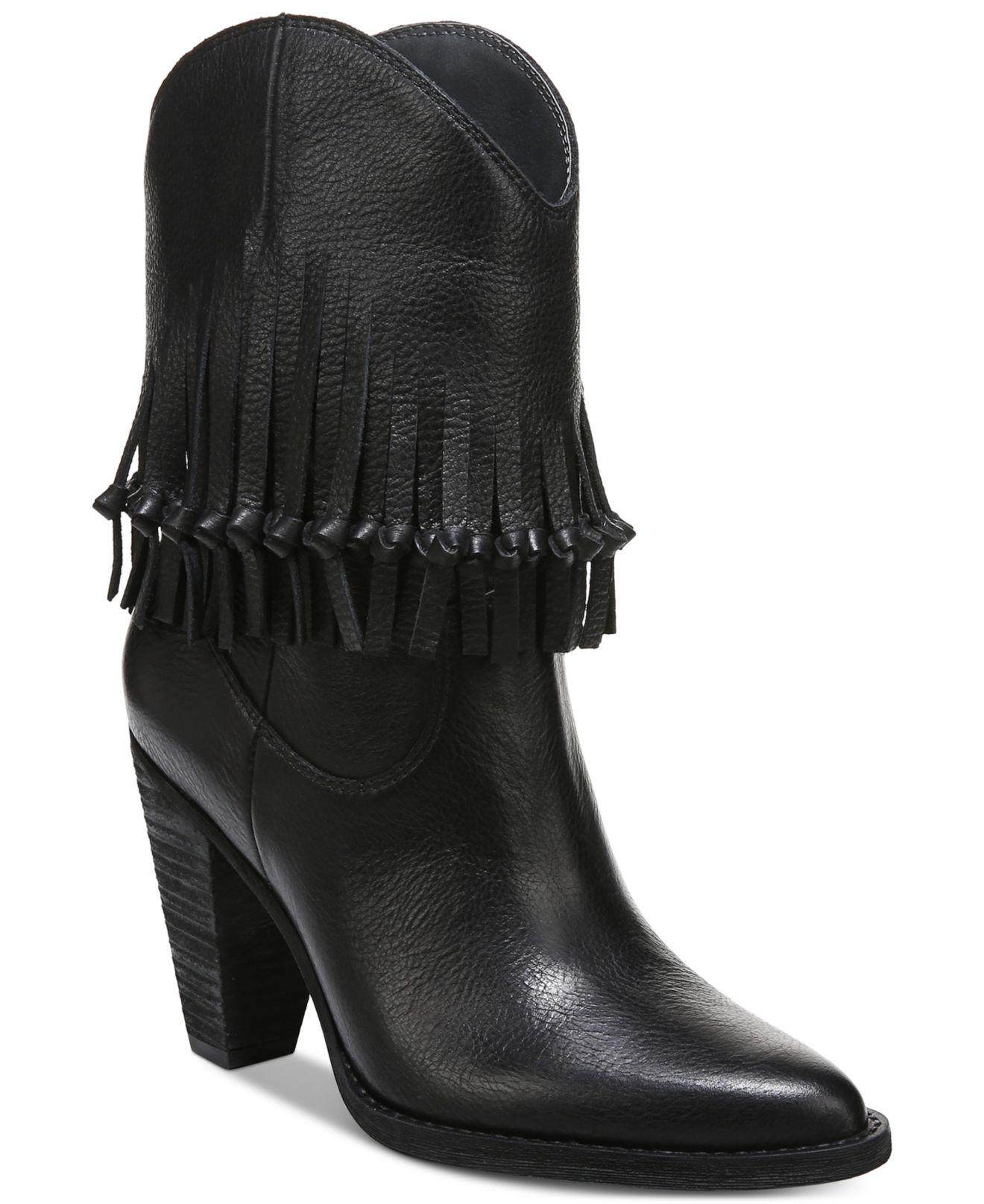 Zodiac Donna Western Fringe Dress Booties in Black Lyst