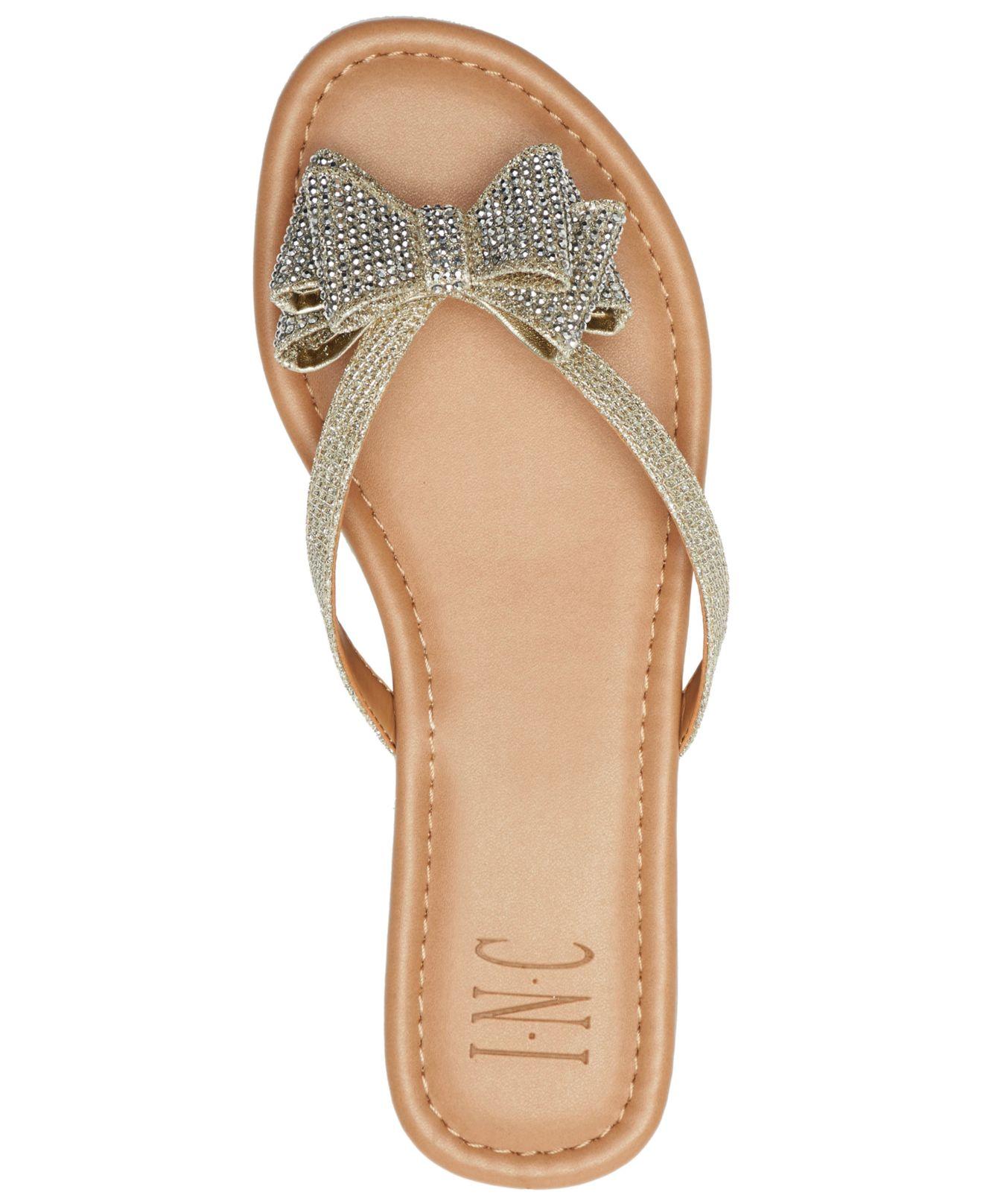 inc international concepts women's mabae bow flat sandals