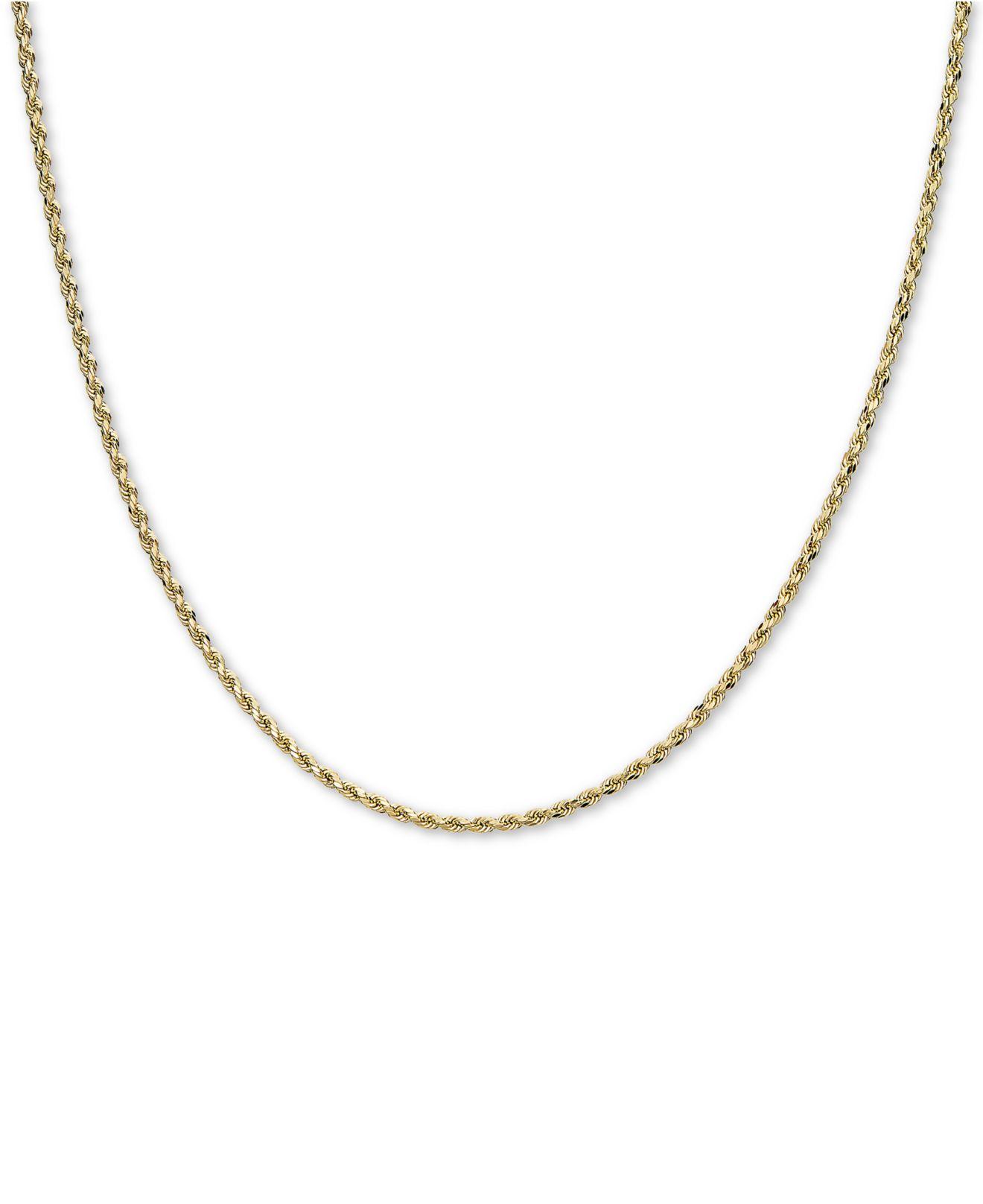 Macy's Diamond Rope Chain 18" Necklace In 10k Gold in Metallic Lyst