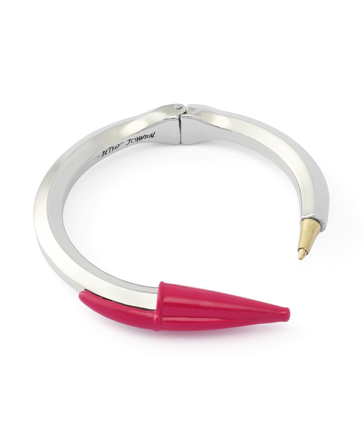 Betsey Johnson Pave Crystal Red Bow Bracelet Betsey Johnson Paris Is Always A Good Idea HUGE Pink Lucite  main image 2