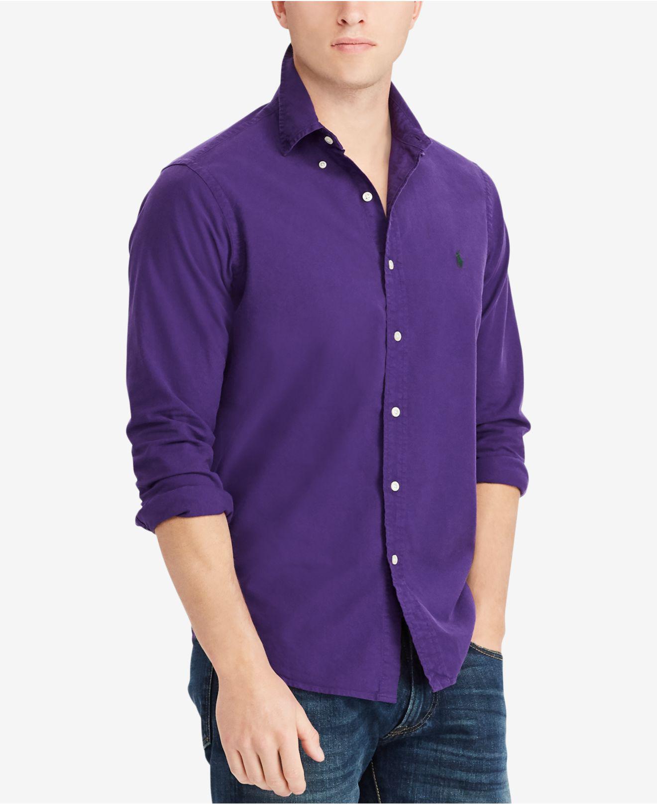 Polo Ralph Lauren Classic Fit Oxford Shirt in Purple for Men | Lyst