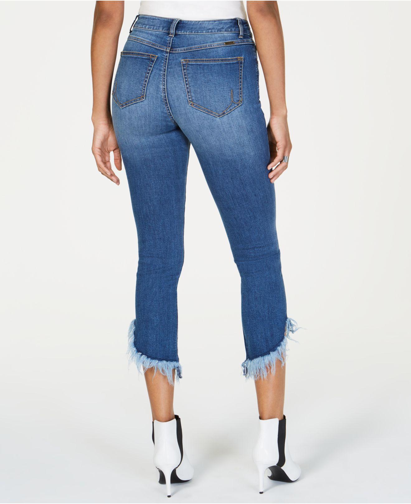 henvise velstand Forfærdeligt INC International Concepts Inc Curvy Fringe-hem Button-front Straight-leg  Jeans, Created For Macy's in Blue | Lyst