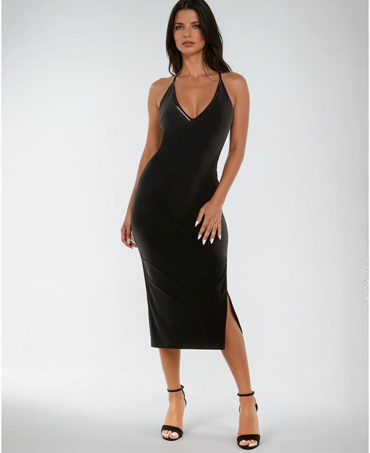 slim fit dress slacks Bandage Strapless Foil Maxi Dress Gold main image 1