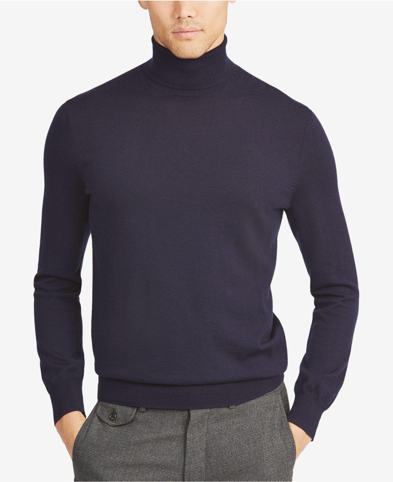 Polo Ralph Lauren Wool Turtleneck Sweater in Blue for Men - Lyst
