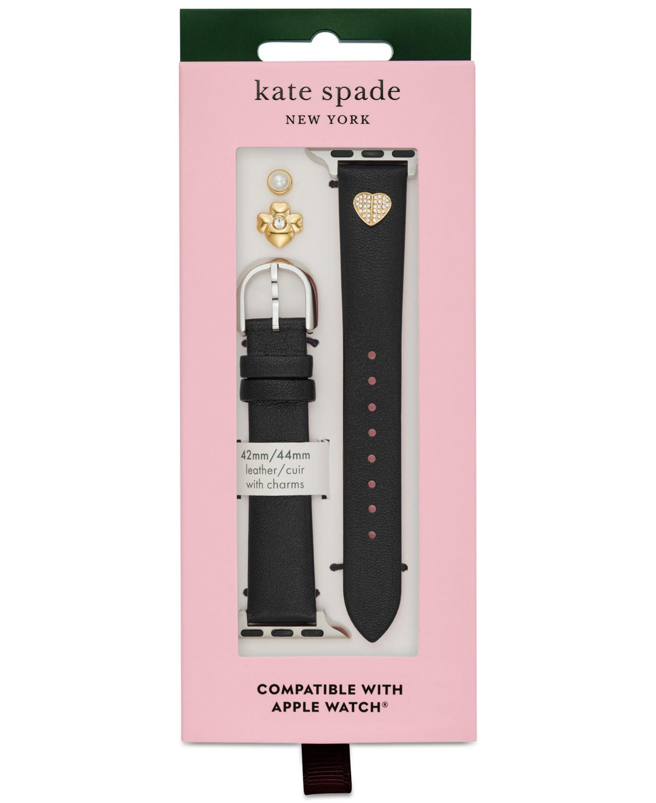 Kate Spade Black Leather 38/40mm Band & Charm Set For Apple Watch® | Lyst
