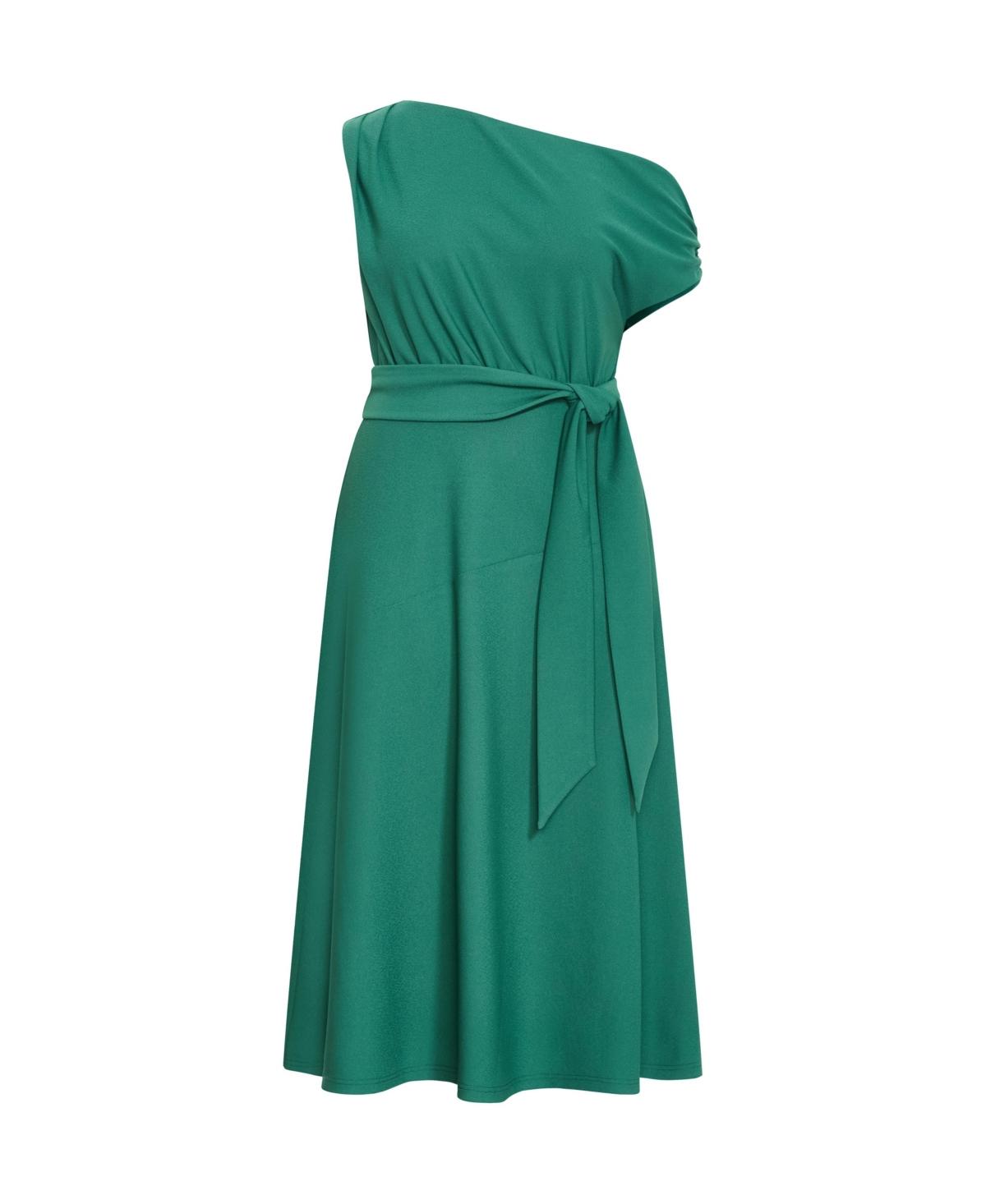 City Chic Kate Off Shoulder Midi Dress in Green | Lyst