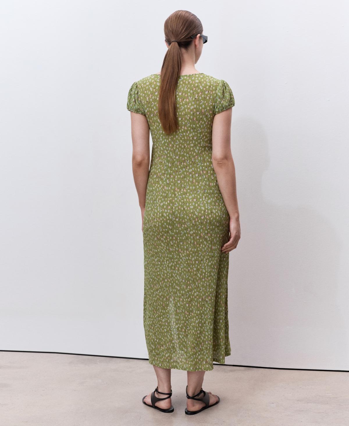 mango green floral dress Tango Mango Marsh Flower Upf50 Cut-out Hem Dress - Blue Multicolor