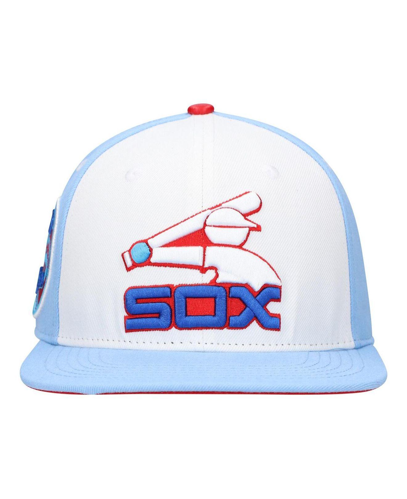 Pro Standard White, Light Blue Chicago White Sox Blue Raspberry Ice Cream  Drip Snapback Hat for Men