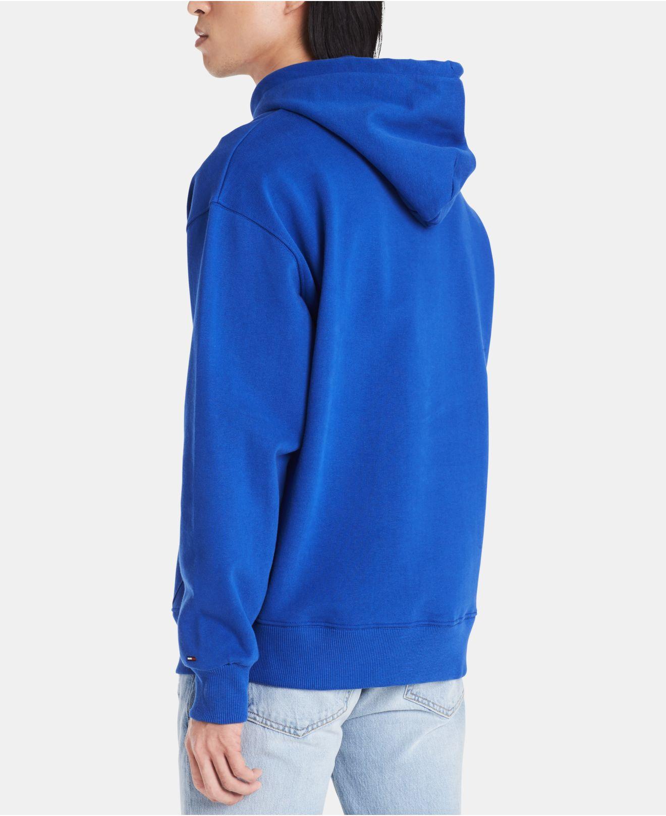 Tommy Hilfiger Cotton Signature Hoodie in Blue for Men - Lyst