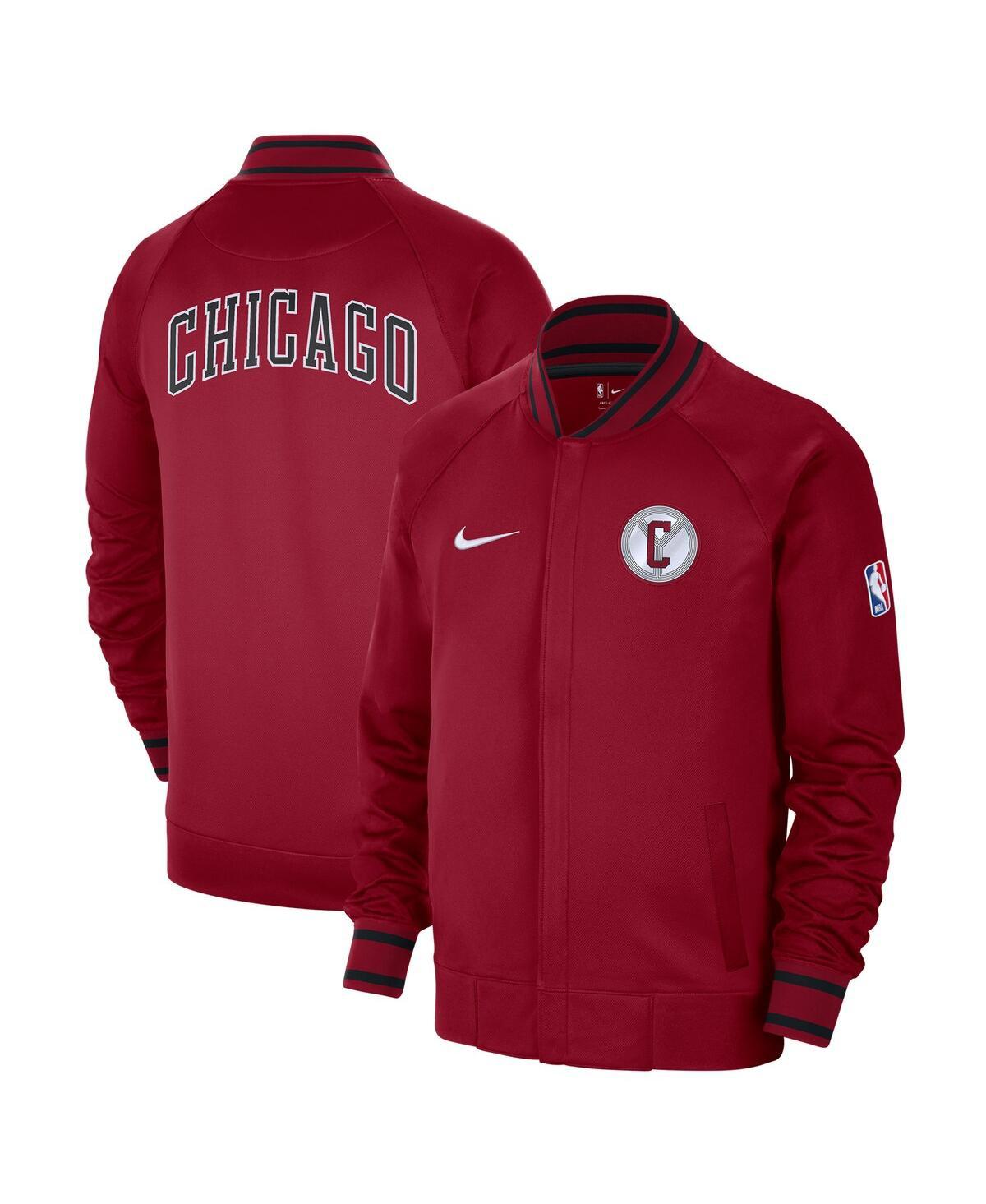 Men's Nike Red Chicago Bulls Authentic Showtime Performance Full-Zip Hoodie Size: 3XL